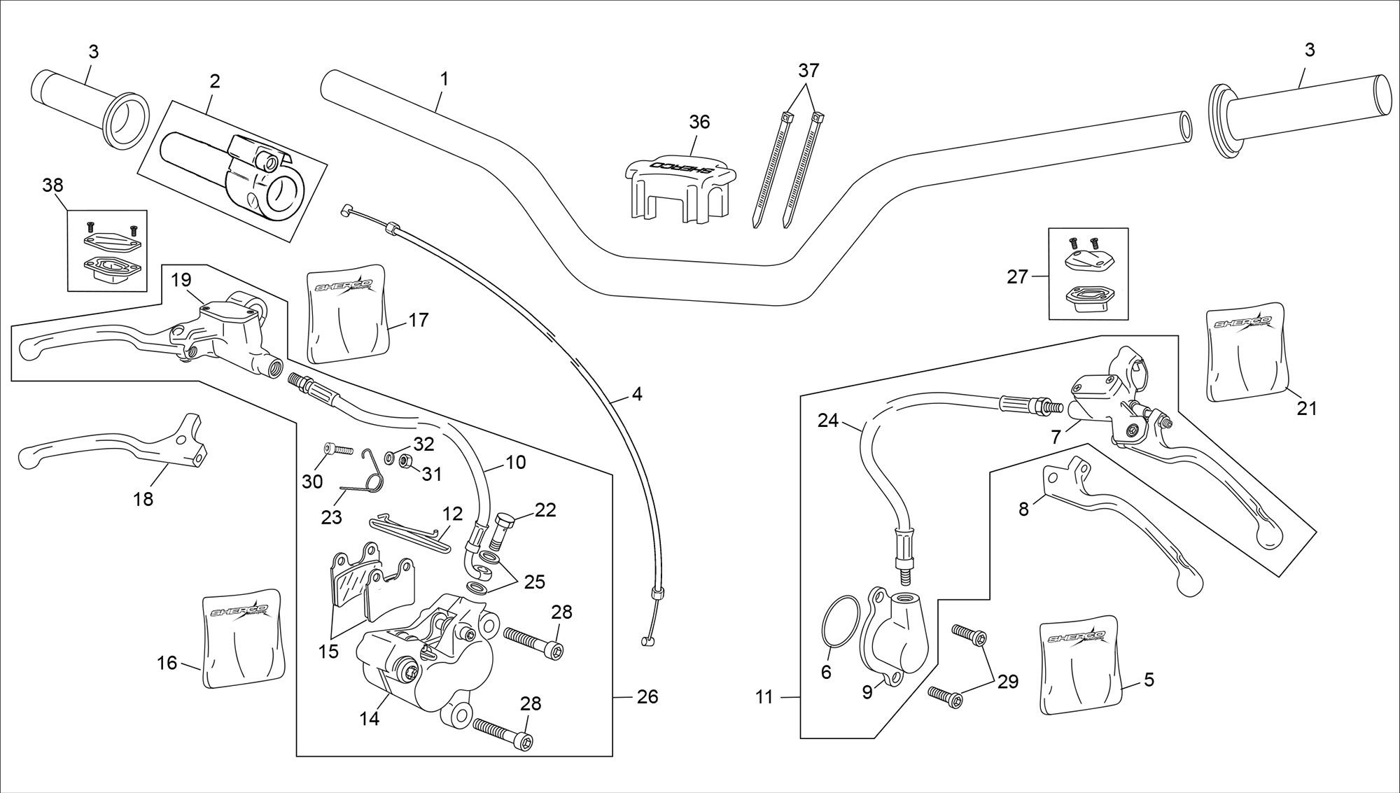 Picture of 08 - HANDLEBAR WITH BRAKTEC SYSTEM