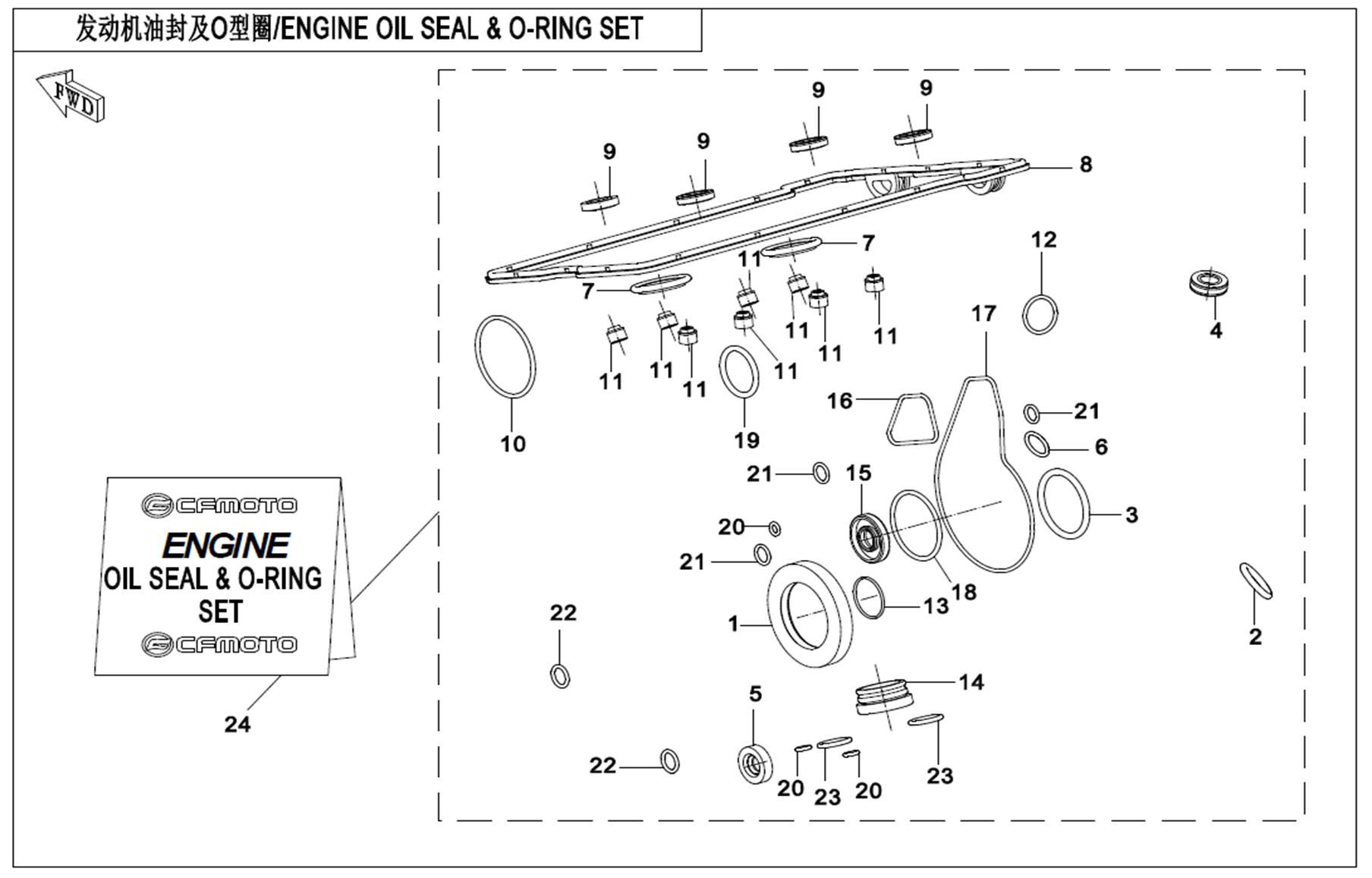 Picture of E19 - ENGINE OIL SEAL&O-RING SET