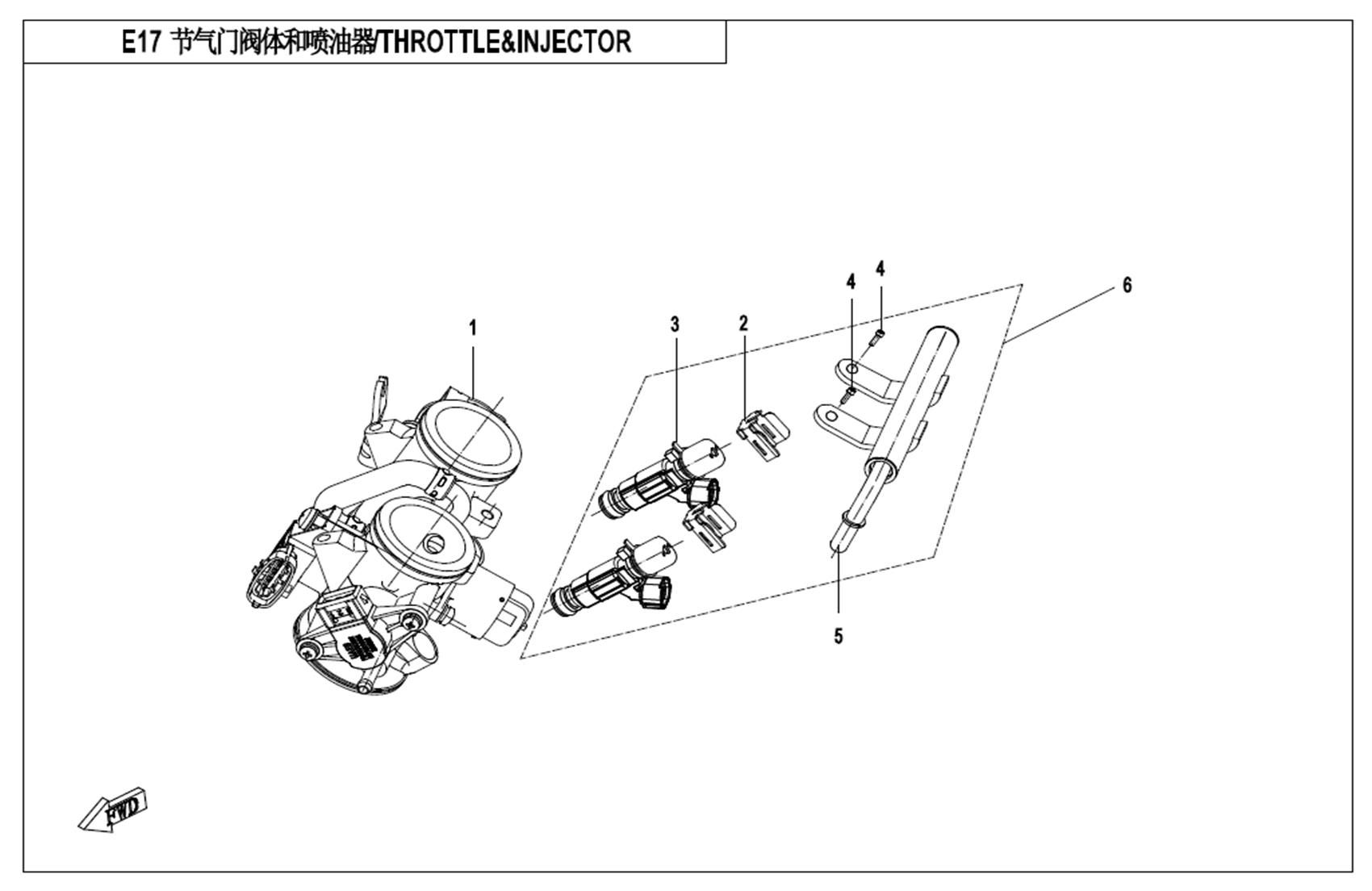 Picture of E17   - THROTTLE&INJECTOR