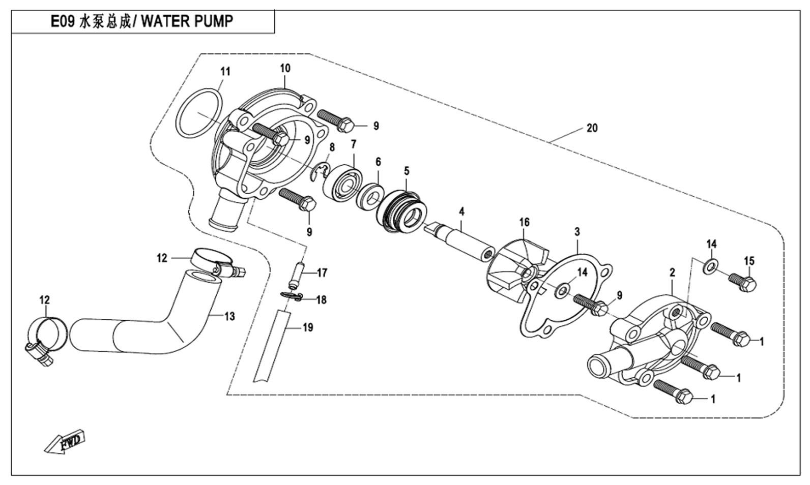Picture of E09 - WATER PUMP ASSY