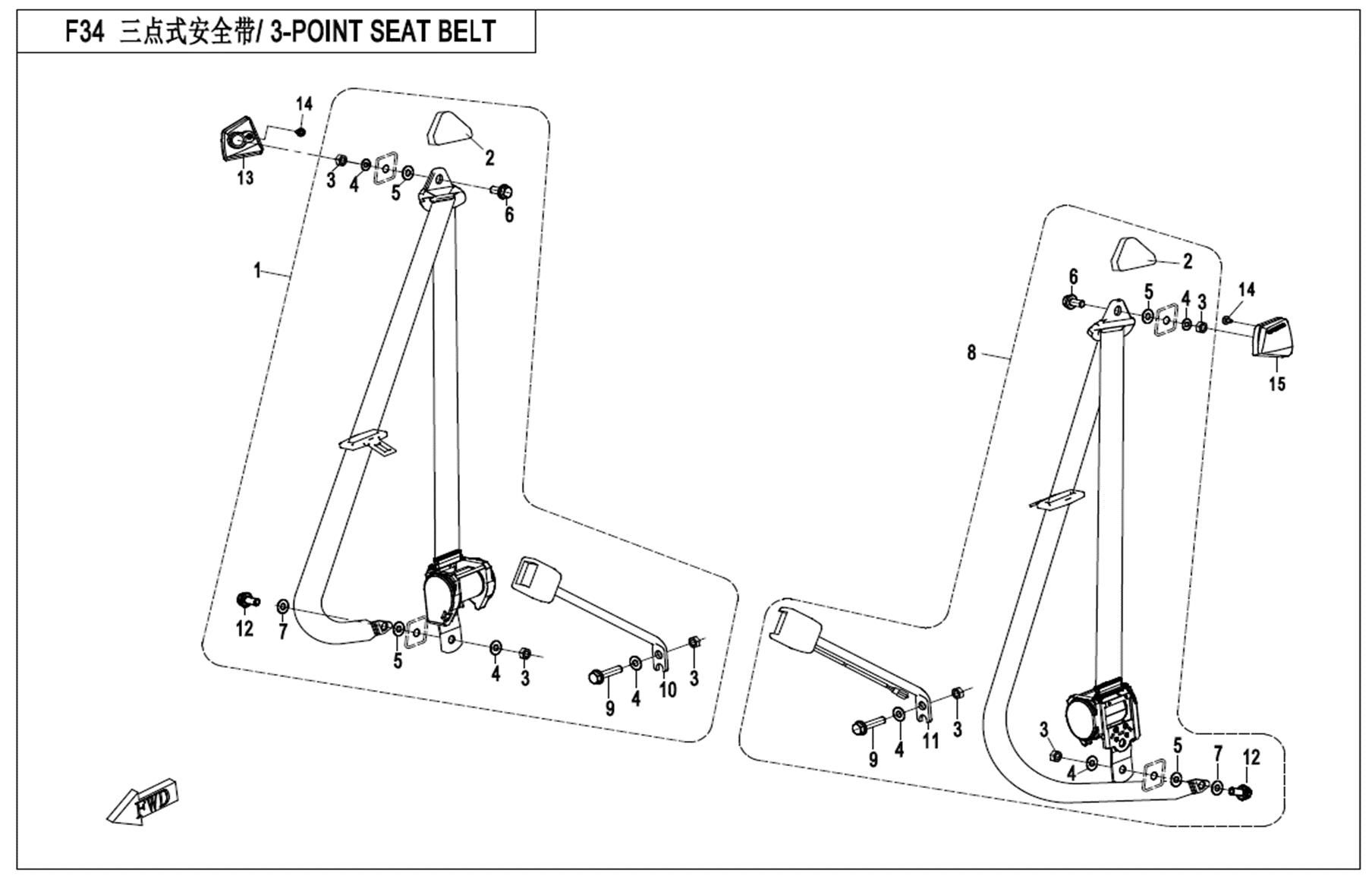 Picture of F34-V1 - 3-POINT SEAT BELT