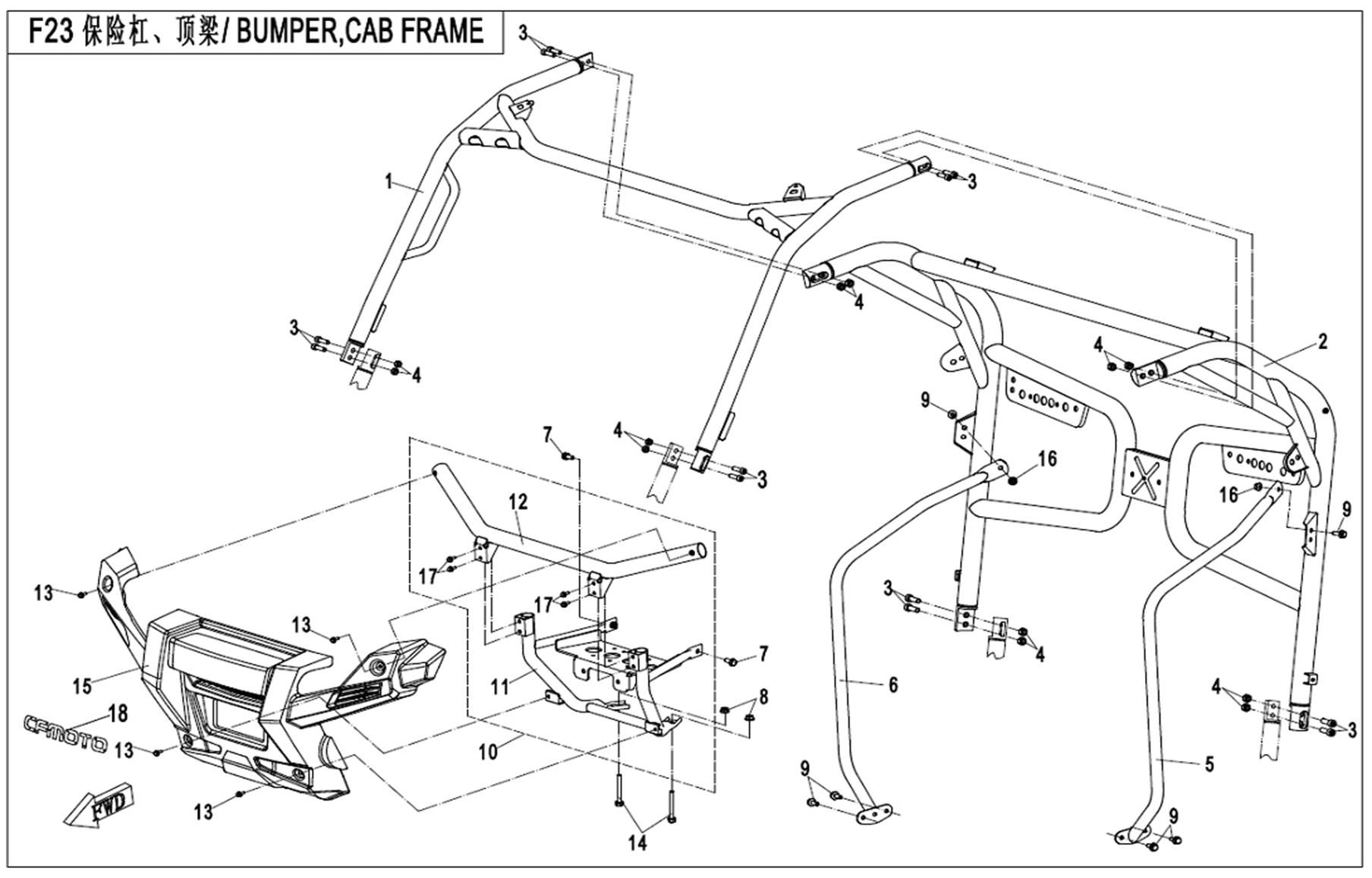 Picture of F23 - BUMPER & CAB FRAME
