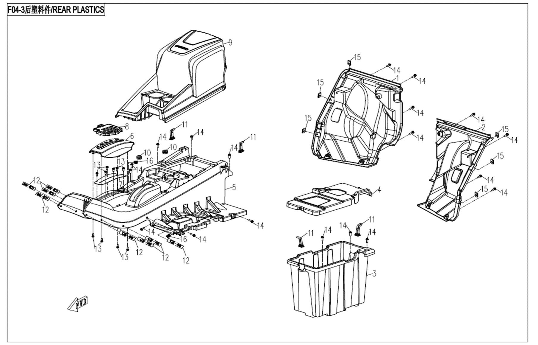 Picture of F04-3 - REAR PLASTIC