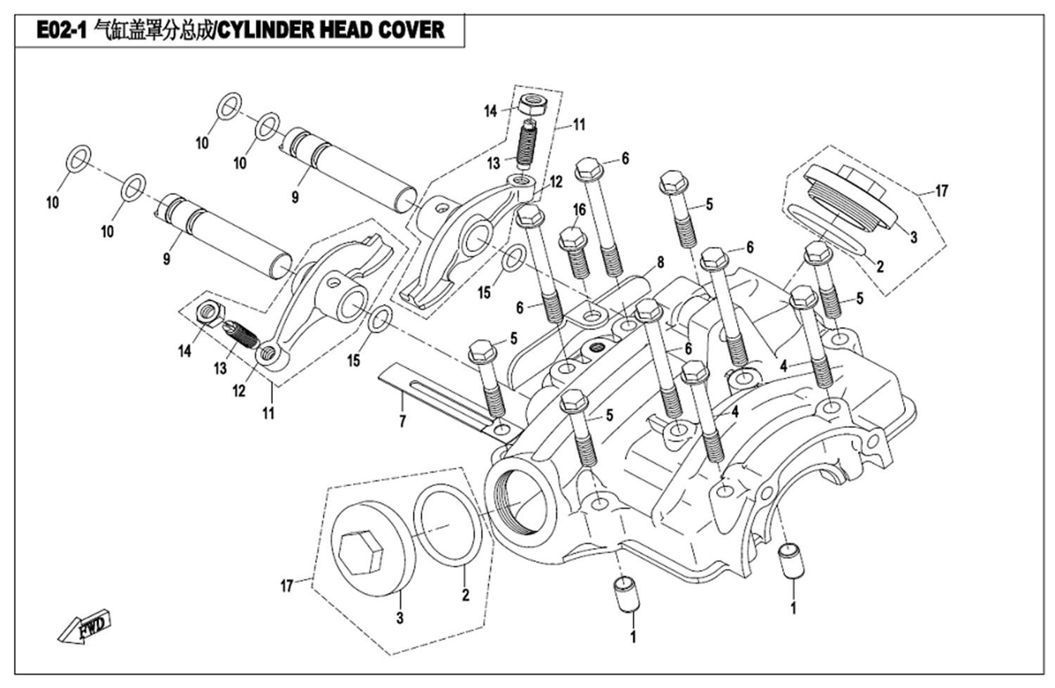 Picture of E02-1 - CYLINDER HEAD COVER ASSY