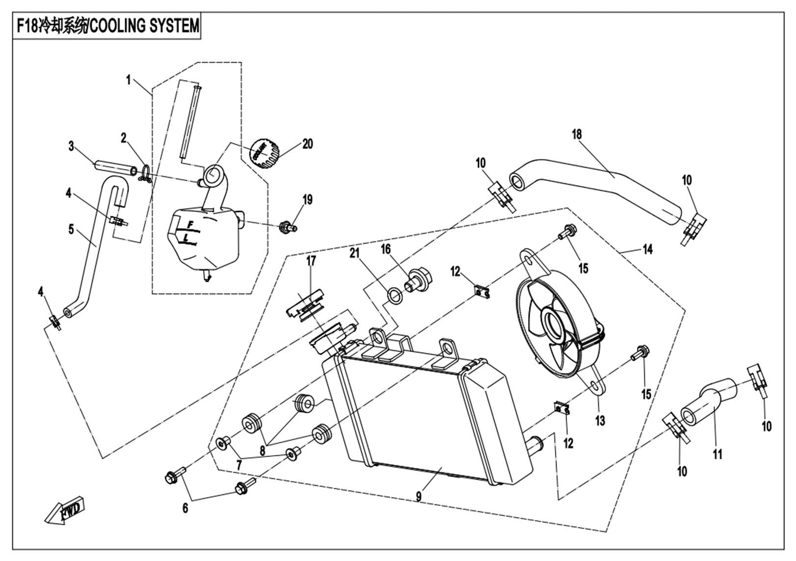 Picture of F18-V2 - COOLING SYSTEM(WITHOUT THERMAL SWITCH)