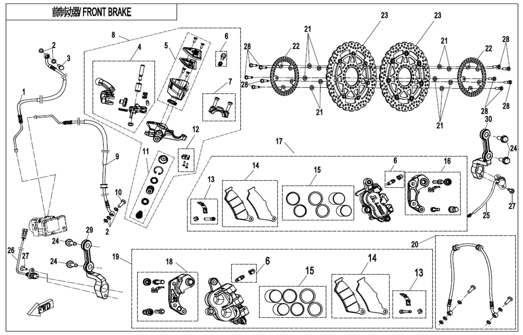 Picture of F08-1-B-V3 - FRONT BRAKE(ABS)