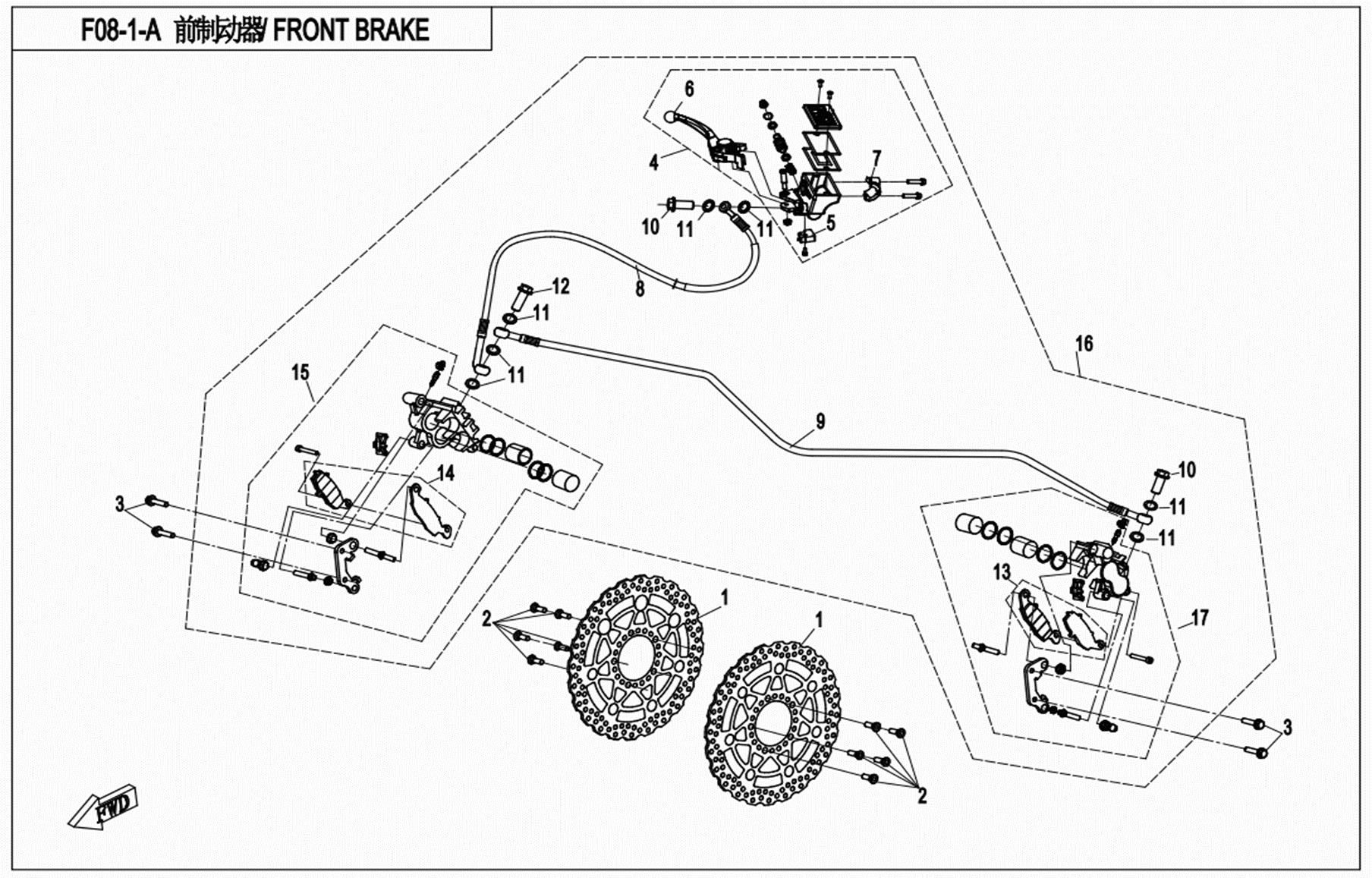 Picture of F08-1-A - FRONT BRAKE
