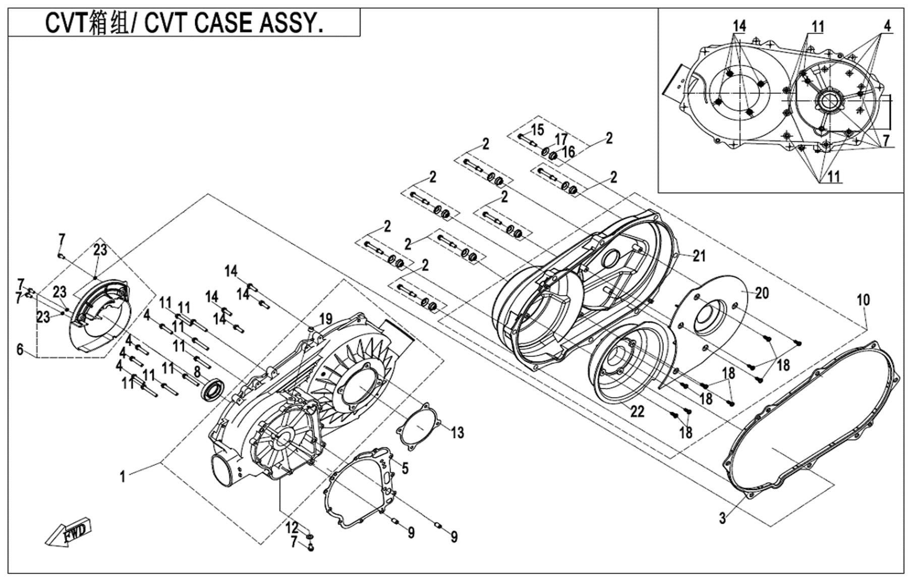 Picture of E01-3 - CVT CASE ASSY.