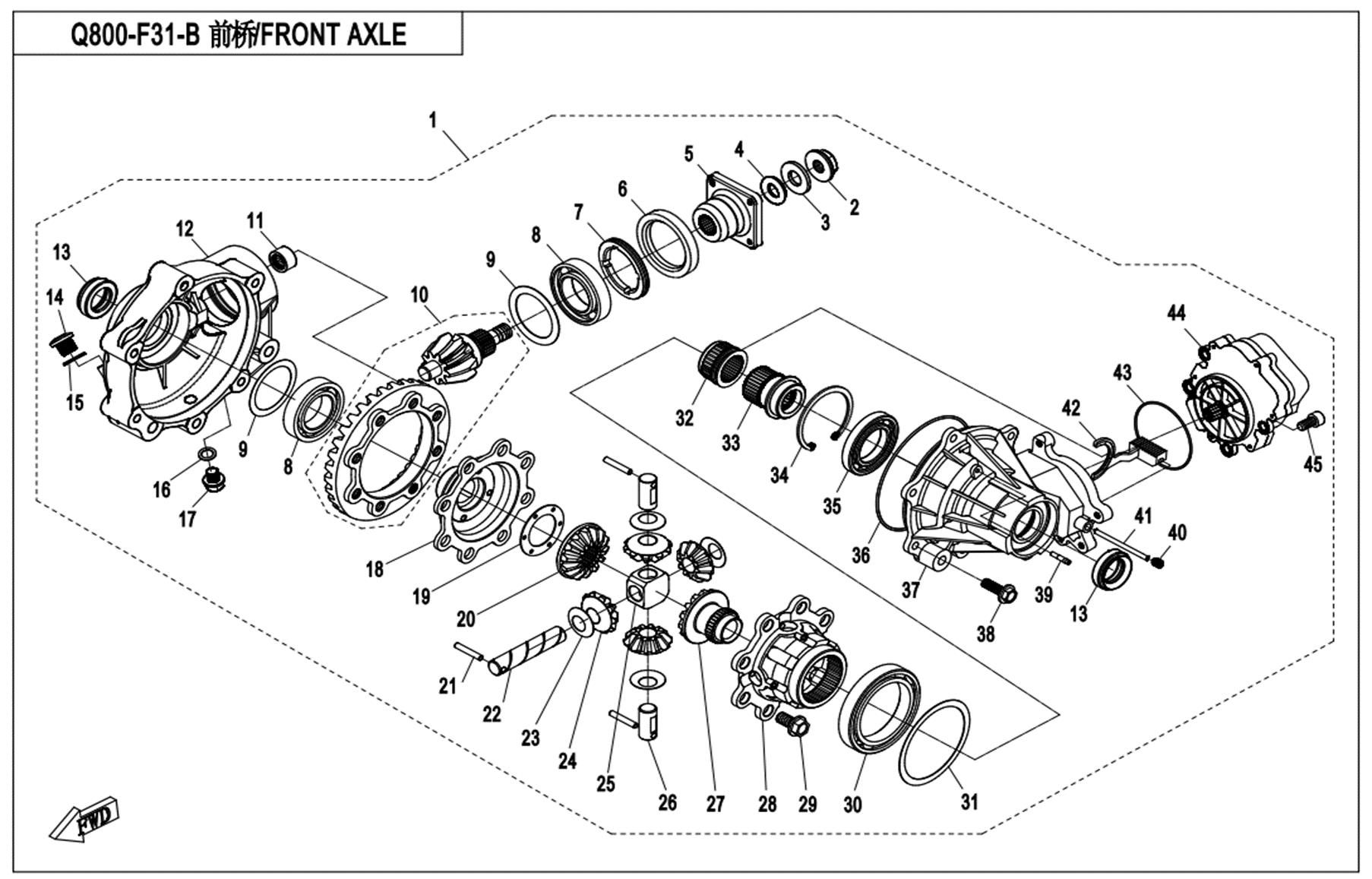 Picture of F31 - FRONT AXLE