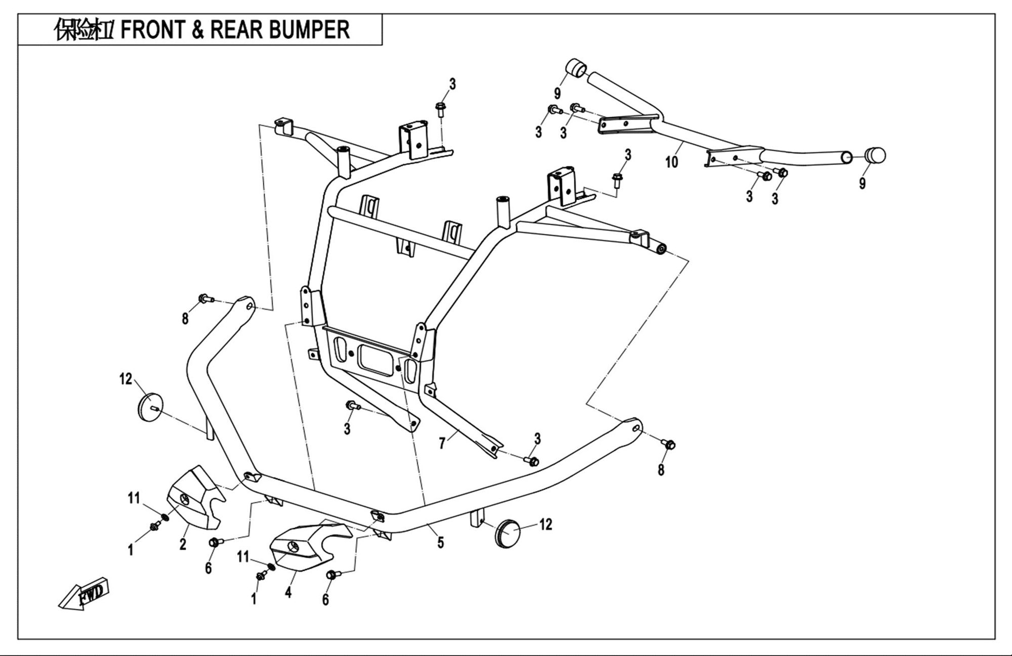 Picture of F23 - BUMPER(WITH REFLECTOR MOUNTING BRACKETS)