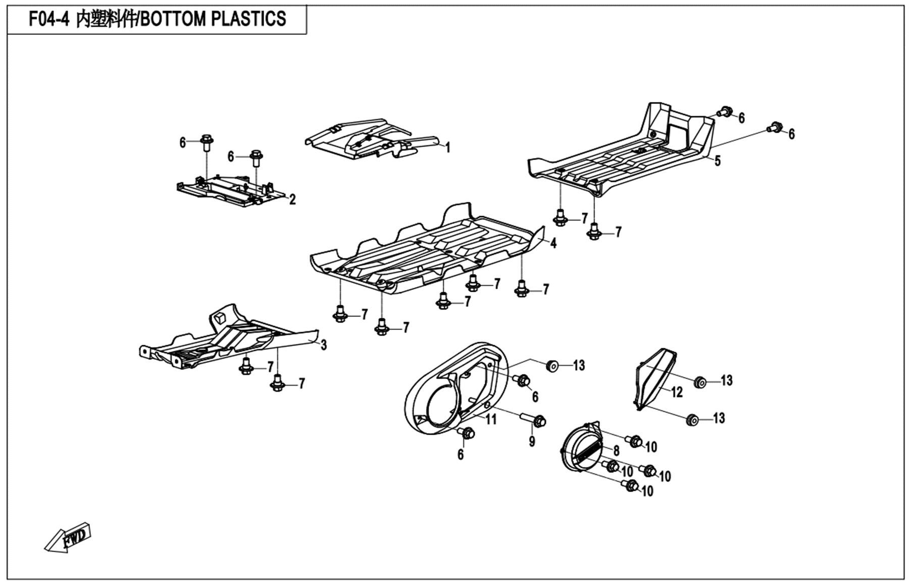 Picture of F04-4 - BOTTOM PLASTIC