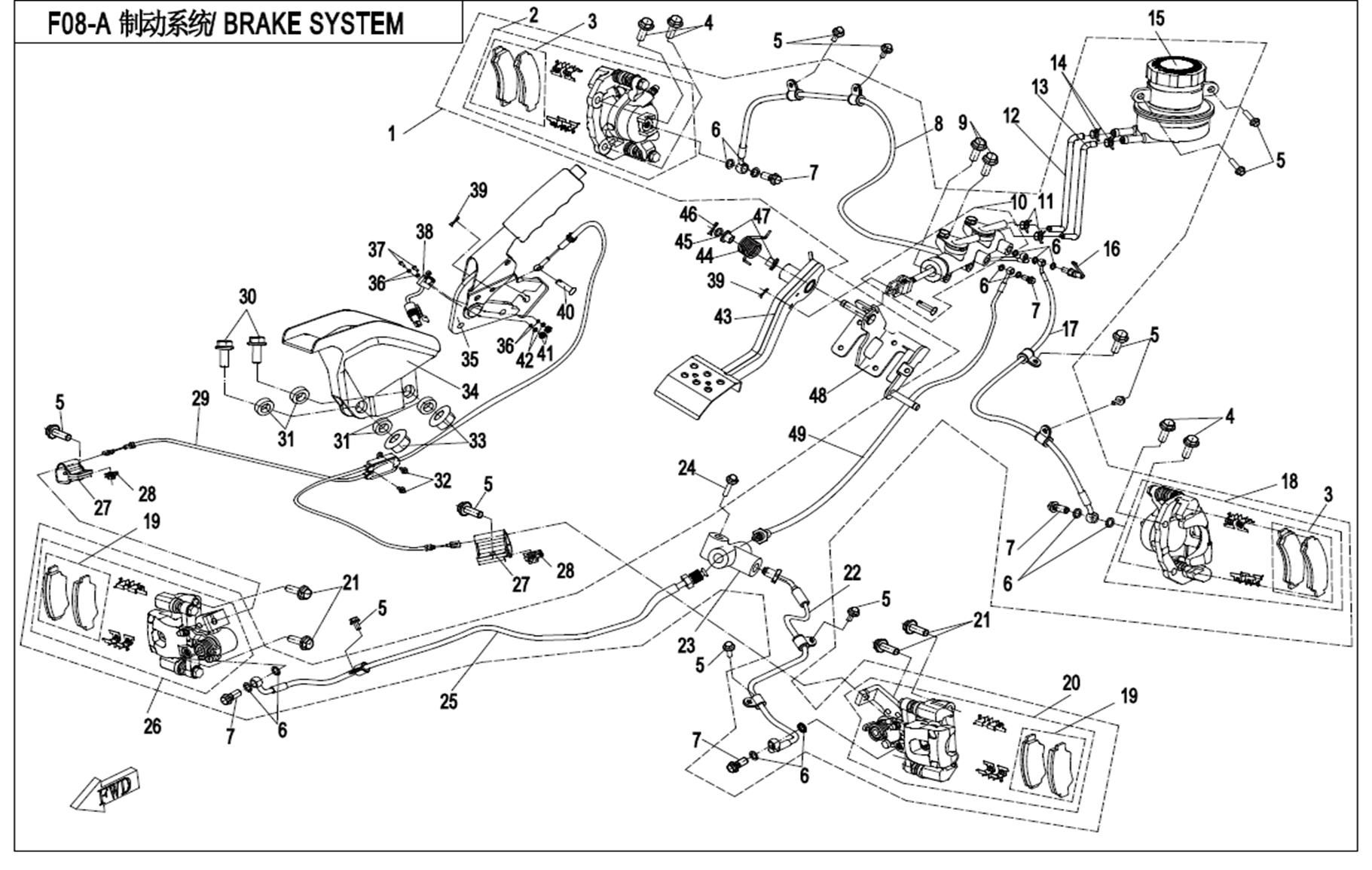 CFMOTO. F08A Brake System(Sumitomo) , Sherco