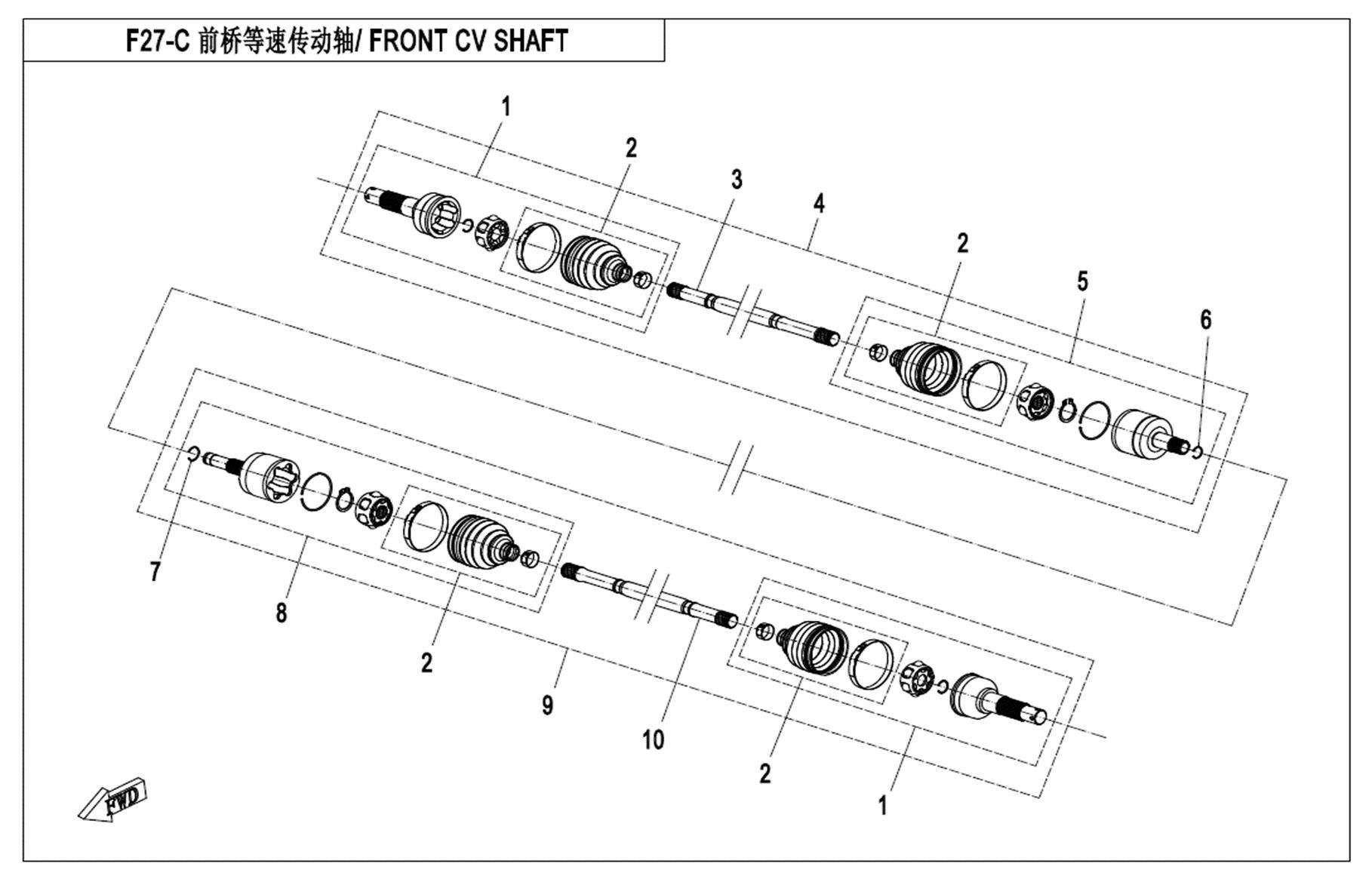 Picture of F27-C - FRONT CV SHAFT