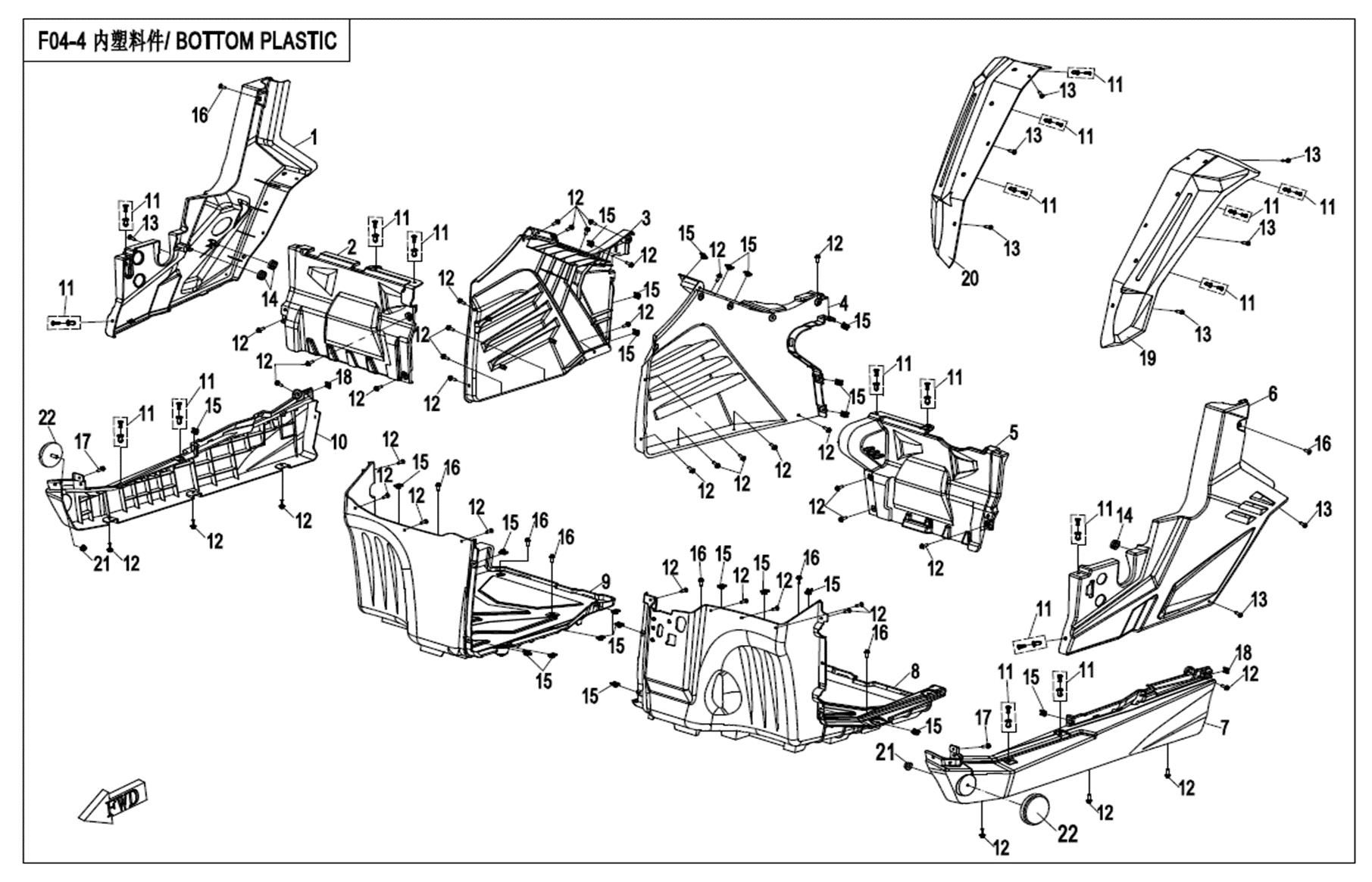 Picture of F04-4 - BOTTOM PLASTIC