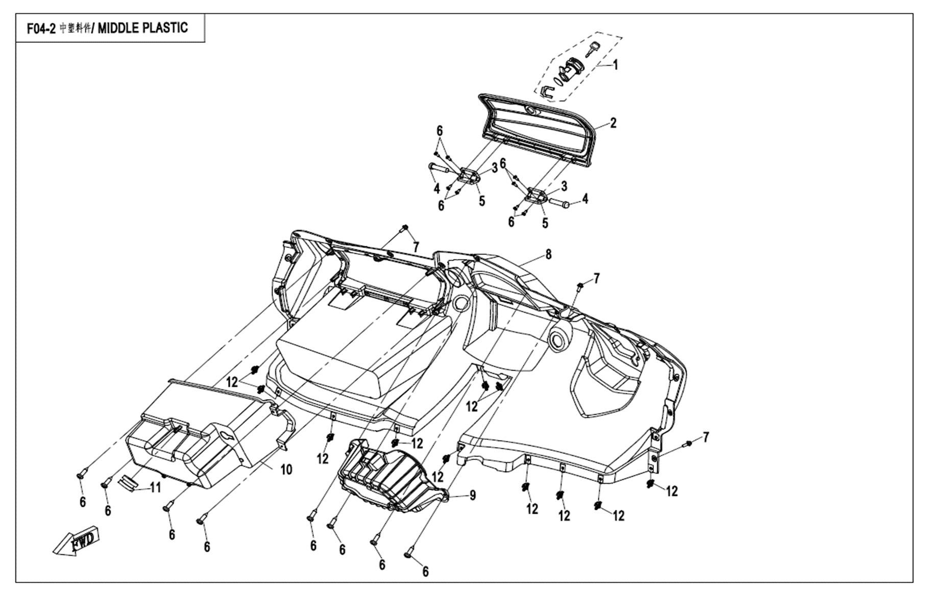 Picture of F04-2 - MIDDLE PLASTIC