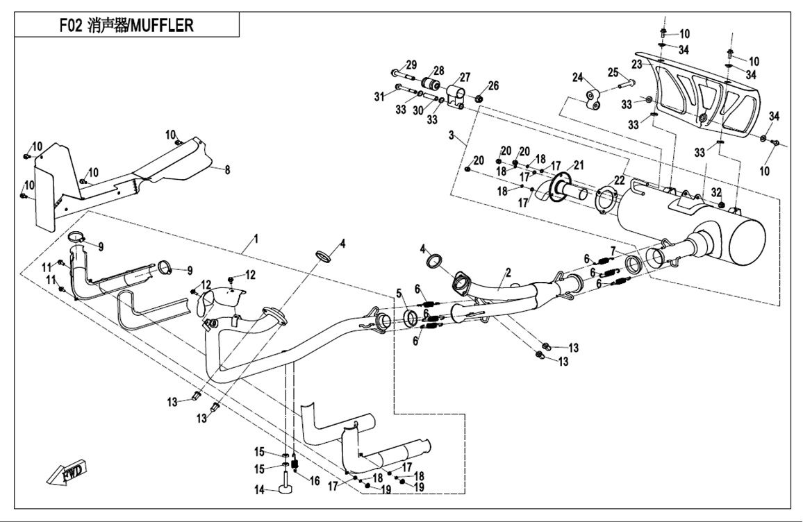 Picture of F02-B-V1 - MUFFLER(FOR AUSTRALIA ONLY)