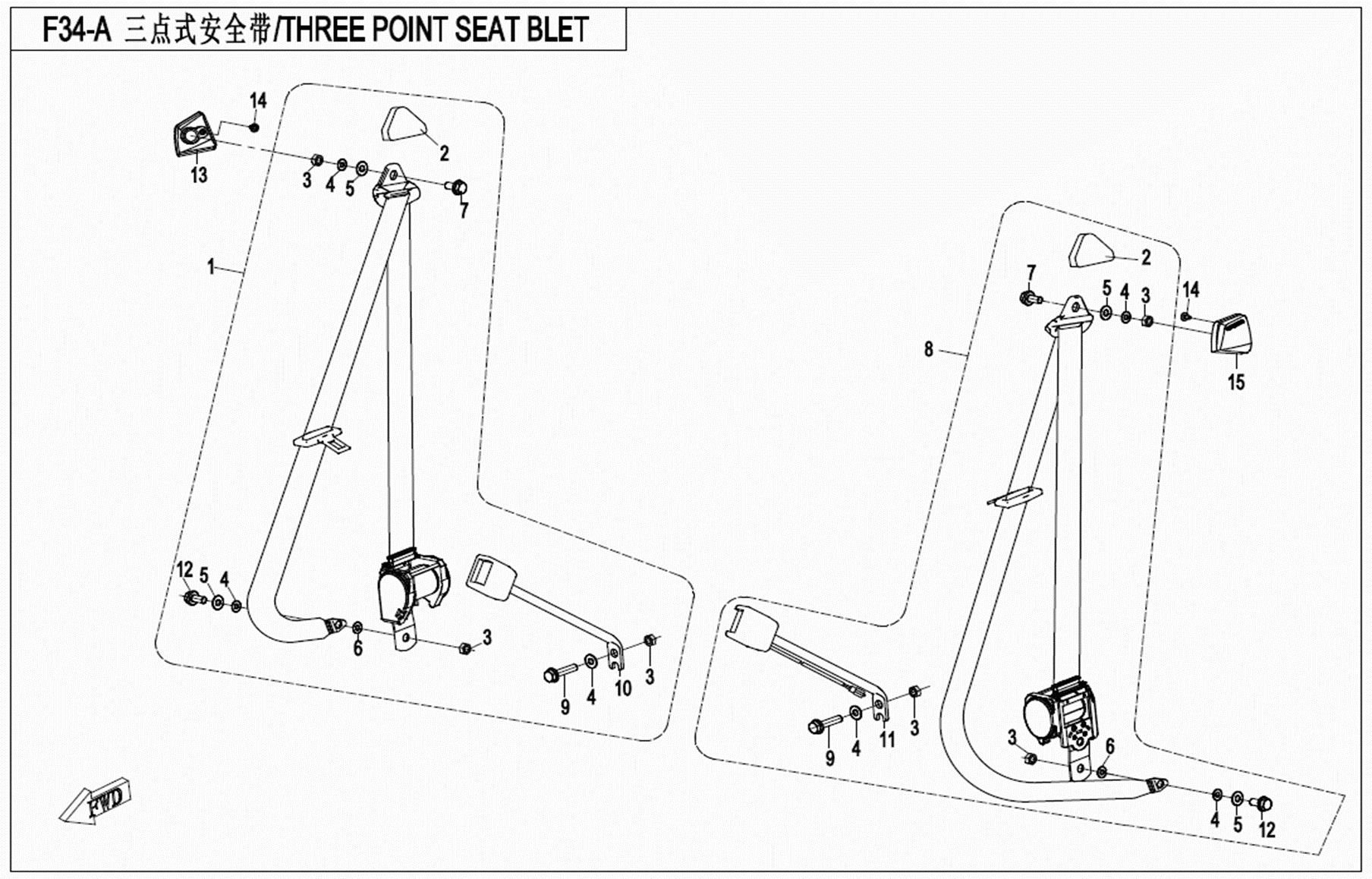 Picture of F34-A - 3-POINT SEAT BELT