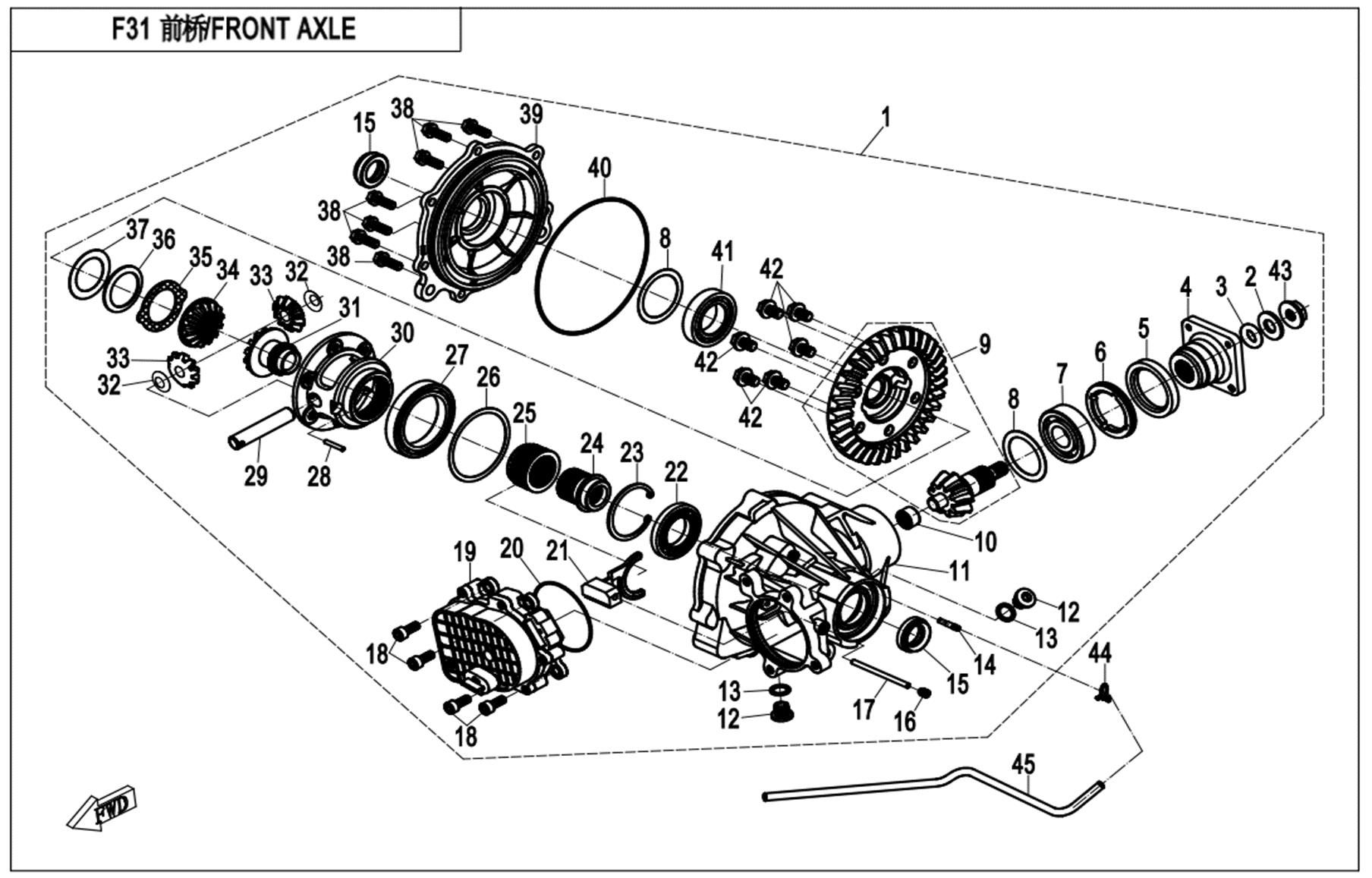 Picture of F31 - FRONT AXLE