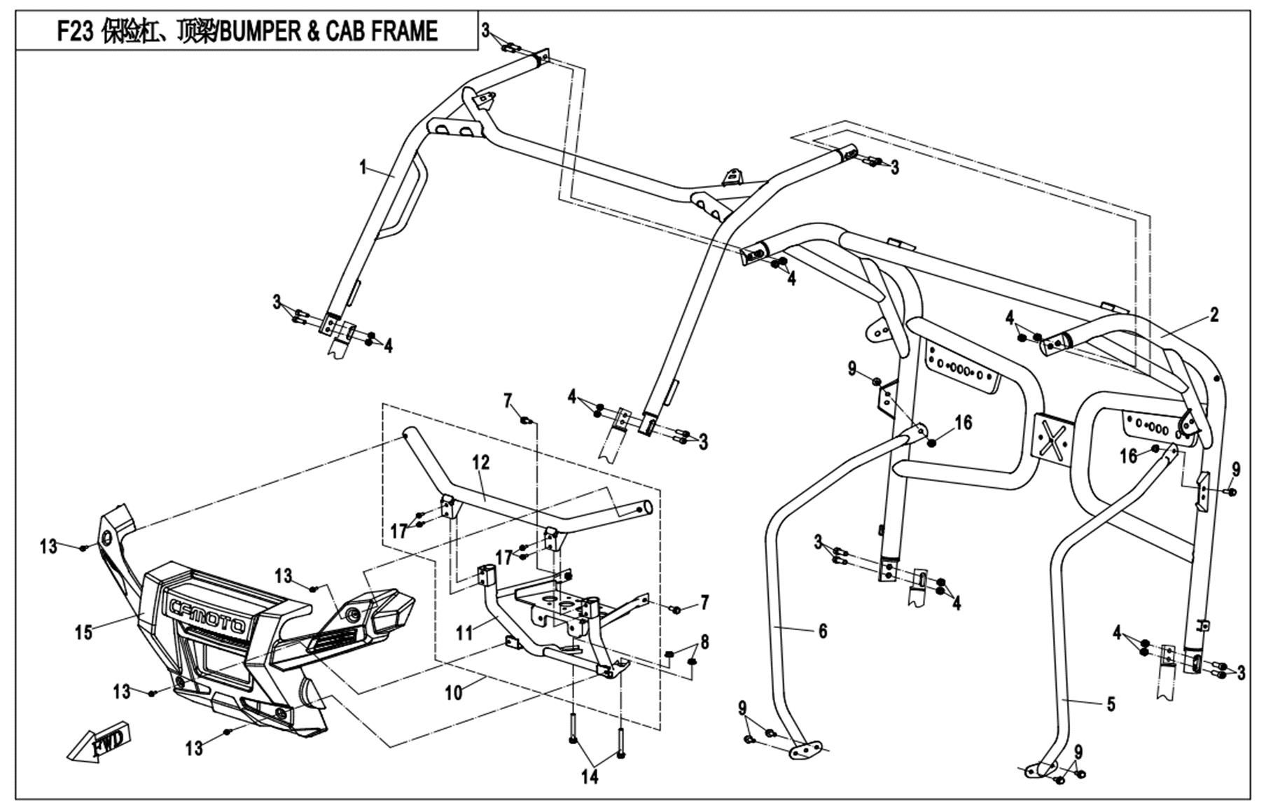 Picture of F23 - BUMPER & CAB FRAME