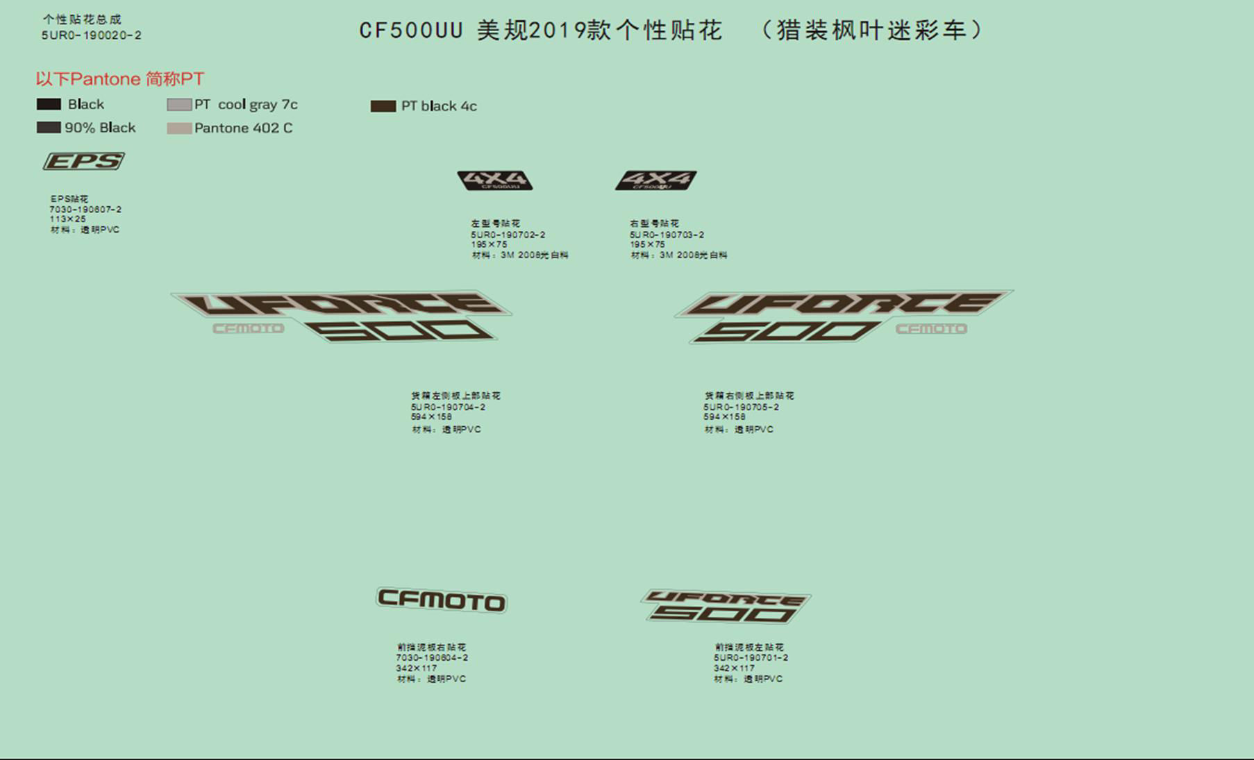 Picture of F19-V - DECAL KITS(2019,TRUE TIMBER CAMO)