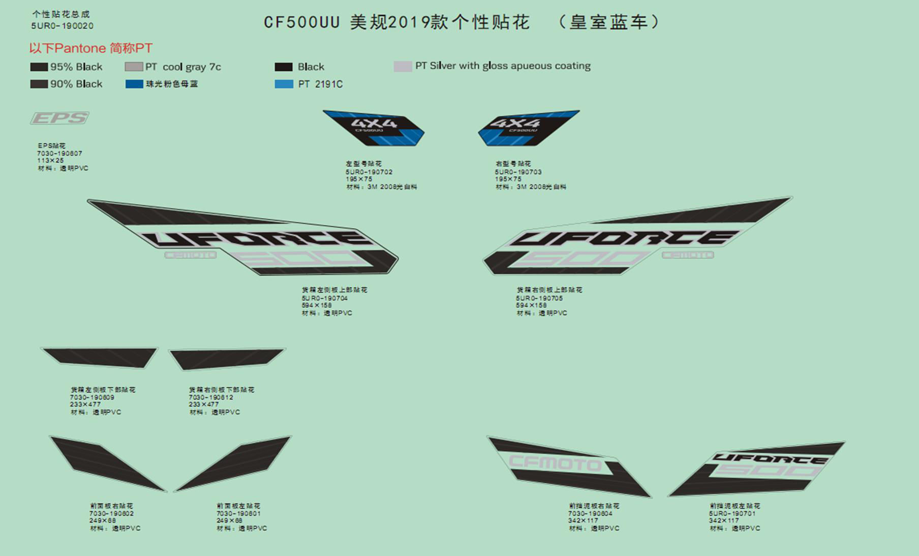 Picture of F19-T - DECAL KITS(2019,ROYAL BLUE)