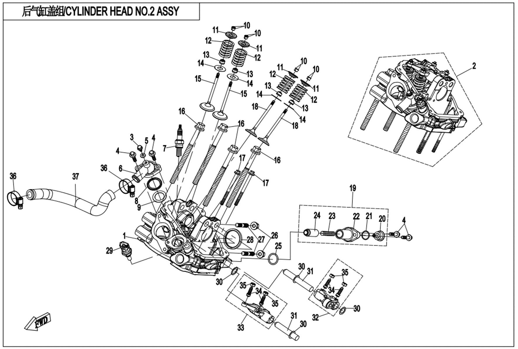 Picture of E02-6-V3 - CYLINDER HEAD NO.2 ASSY
