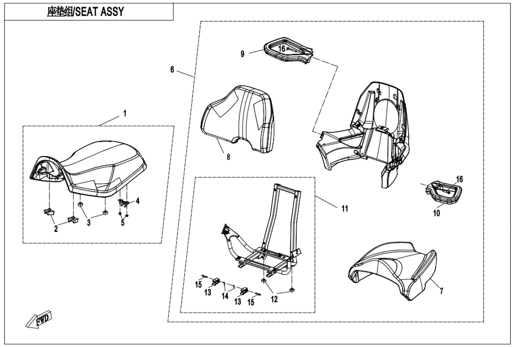 Picture of F13-A - SEAT -BLACK
