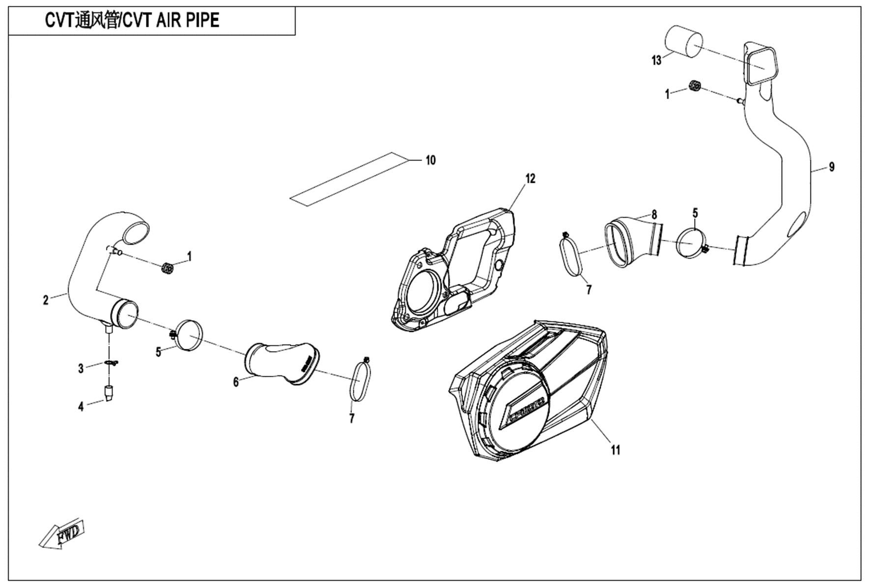 Picture of F00-V2 - CVT AIR PIPE