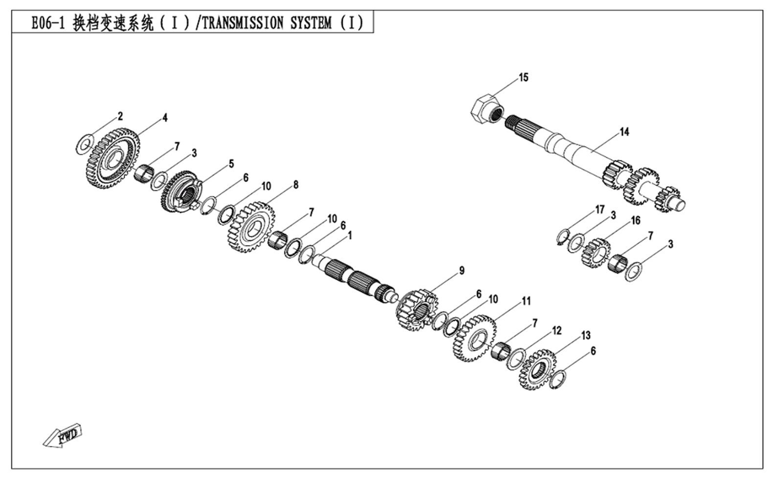 Picture of E06-1 - TRANSMISSION SYSTEM (?)