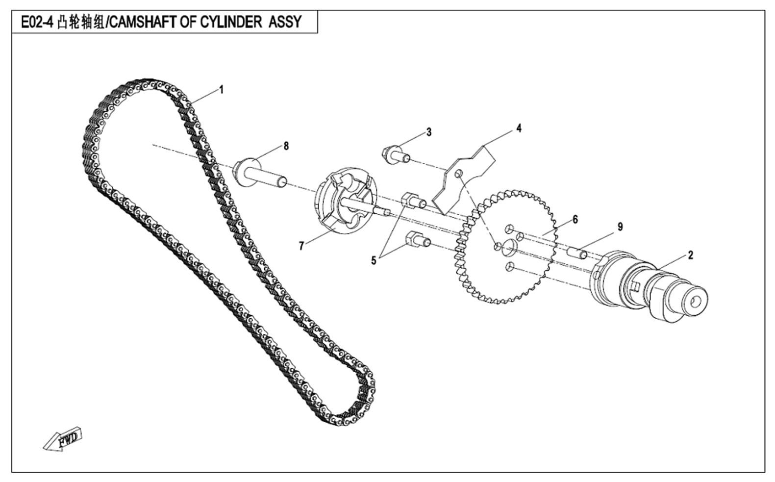 Picture of E02-4 - CAMSHAFT OF CYLINDER  ASSY