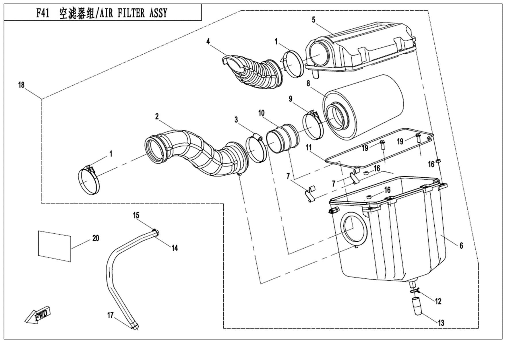 CFMOTO. F41 - Air Filter Assy - , Sherco