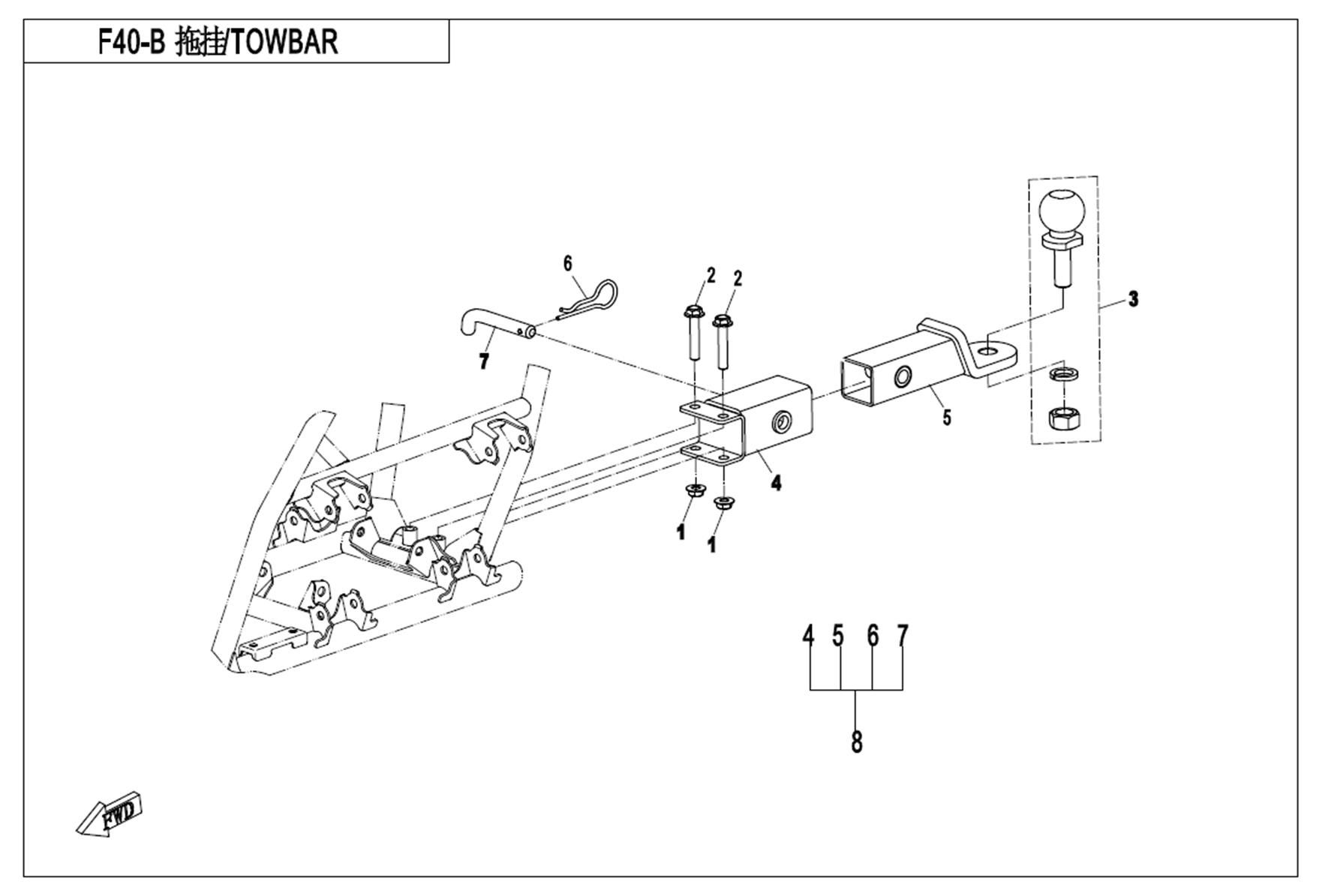 Picture of F40-B - TOWBAR(SPLIT TYPE)