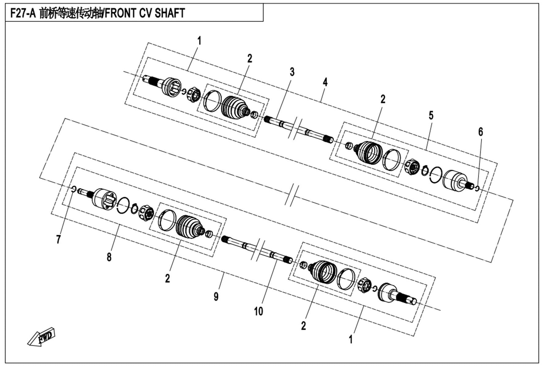 Picture of F27-A - FRONT CV SHAFT(ODM)