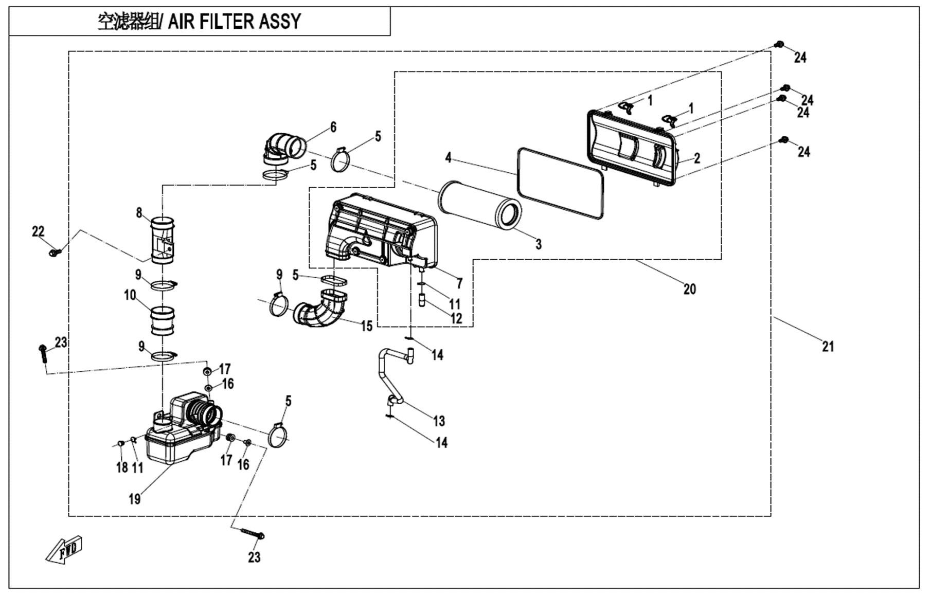 CFMOTO. F41 - Air Filter Assy. - , Sherco