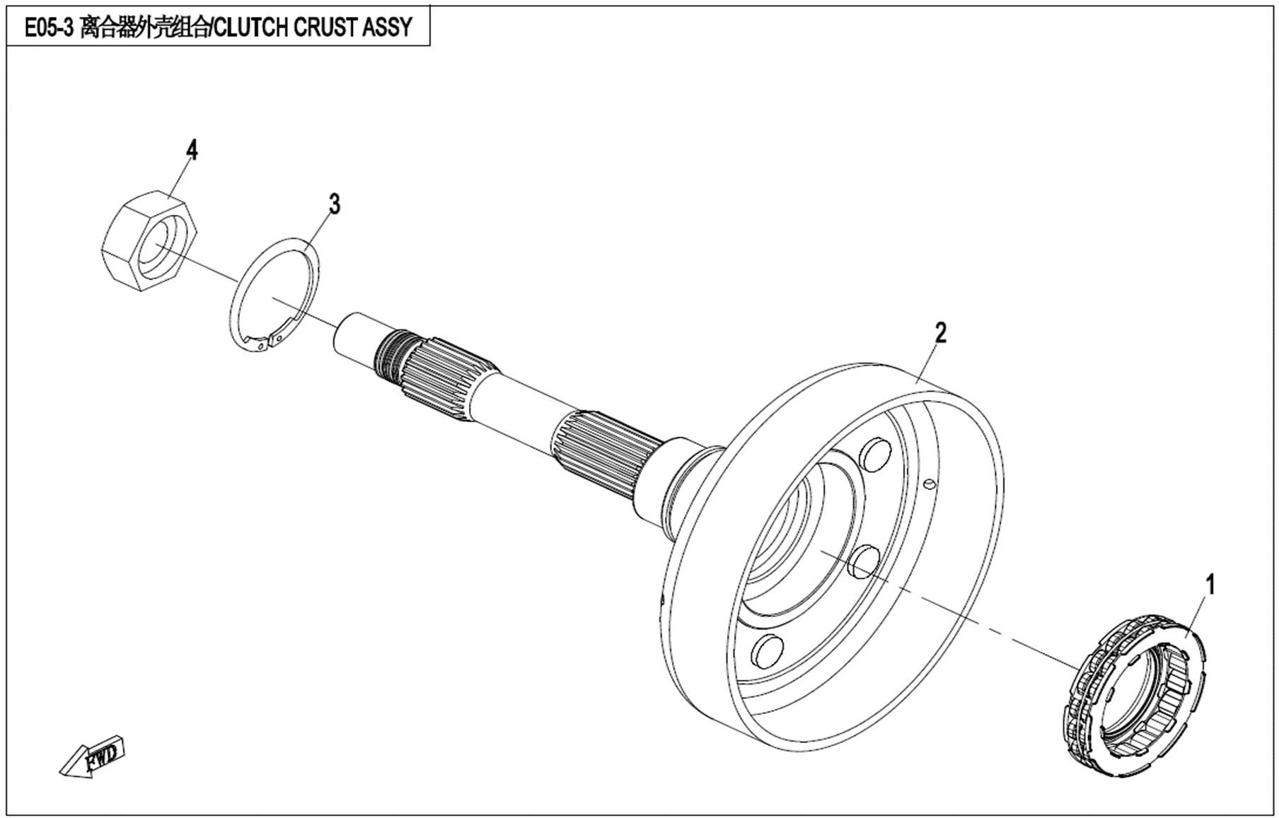 Picture of E05-3 - CLUTCH HOUSING ASSY