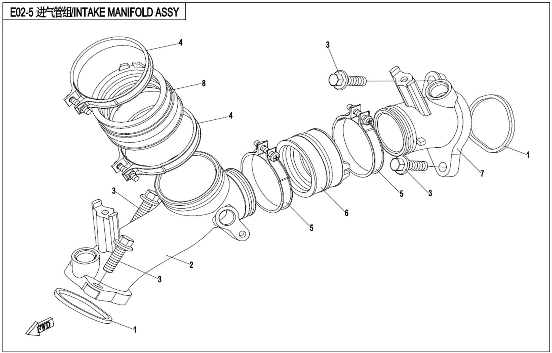 Picture of E02-5 - INTAKE MANIFOLD ASSY.