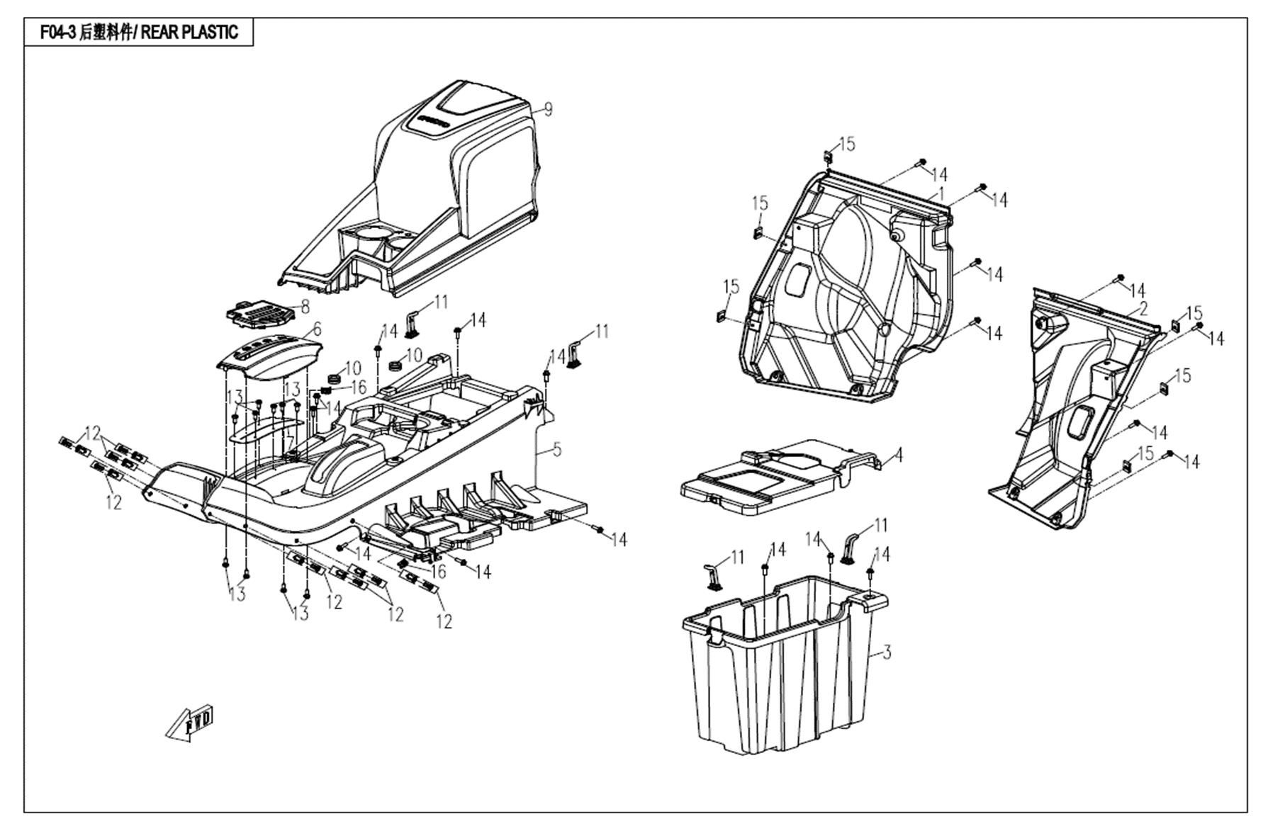 Picture of F04-3 - REAR PLASTIC