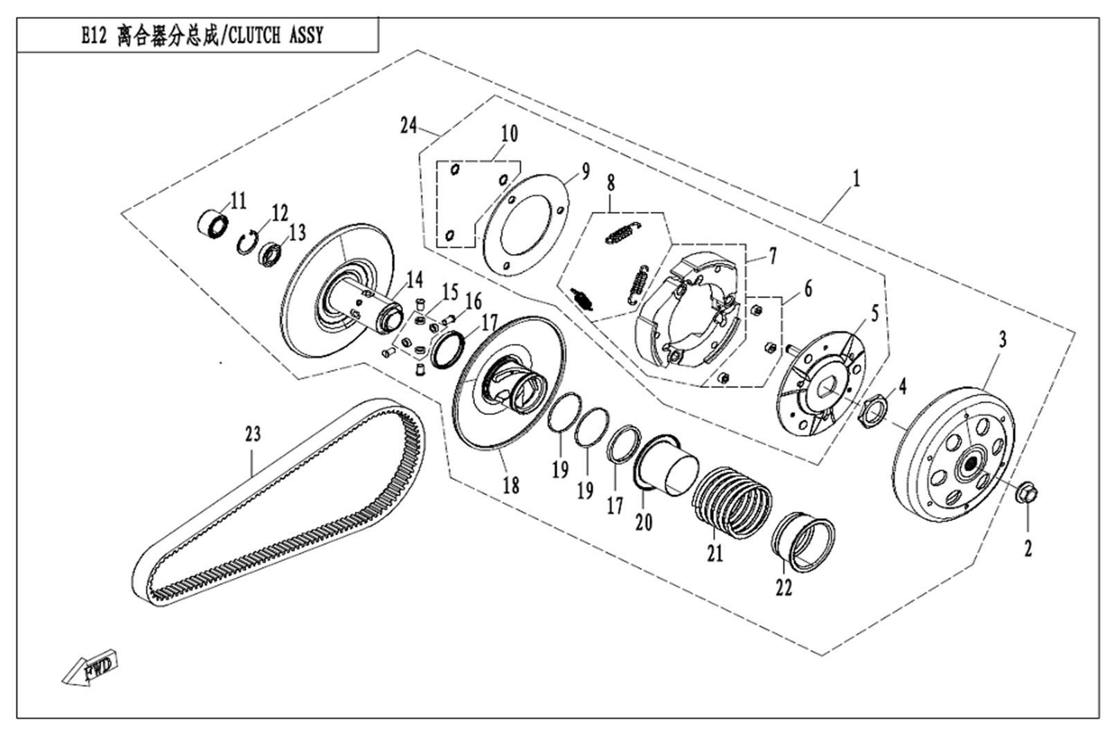 Picture of E12 - CLUTCH ASSY