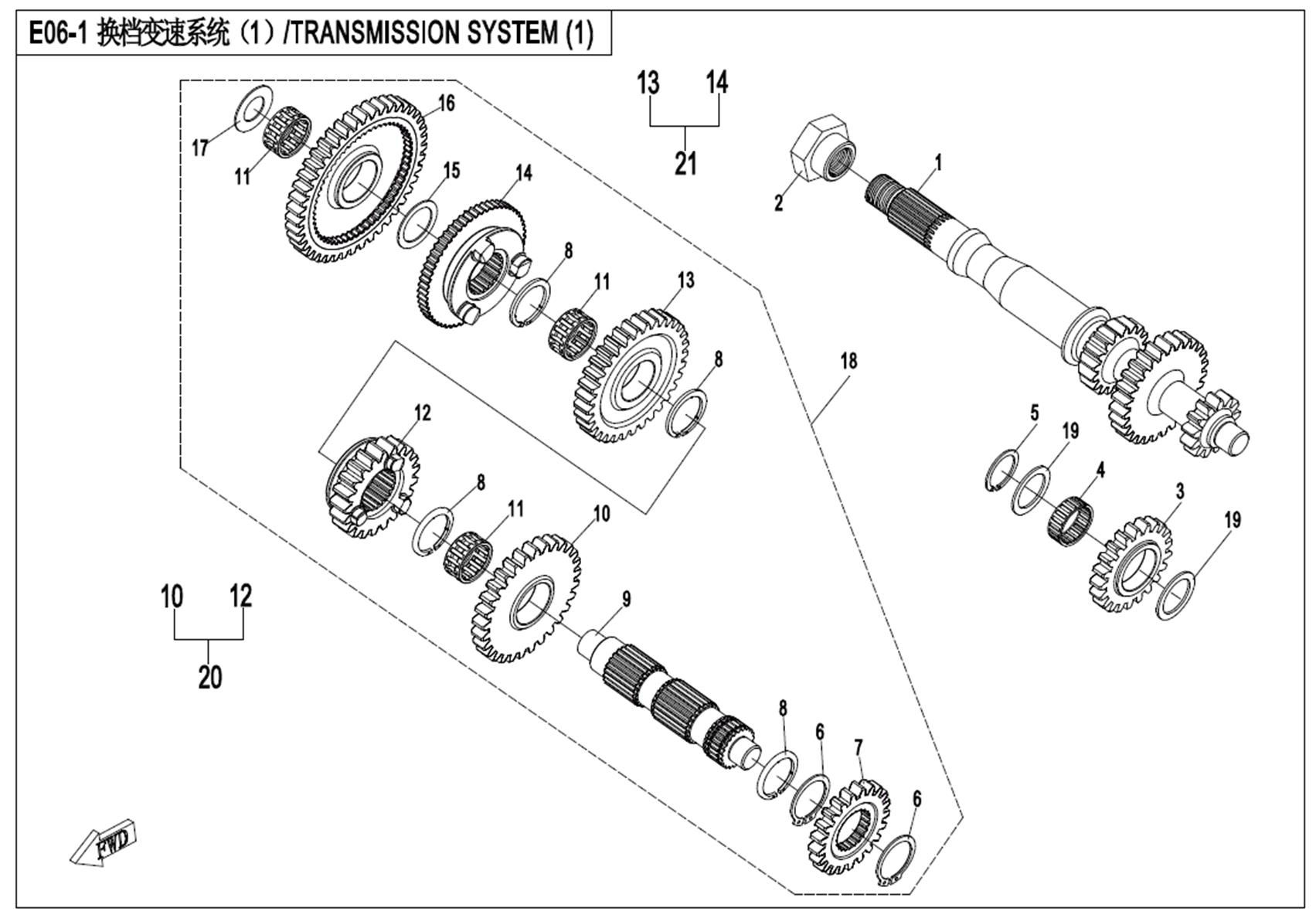 Picture of E06-1 - TRANSMISSION SYSTEM(I)