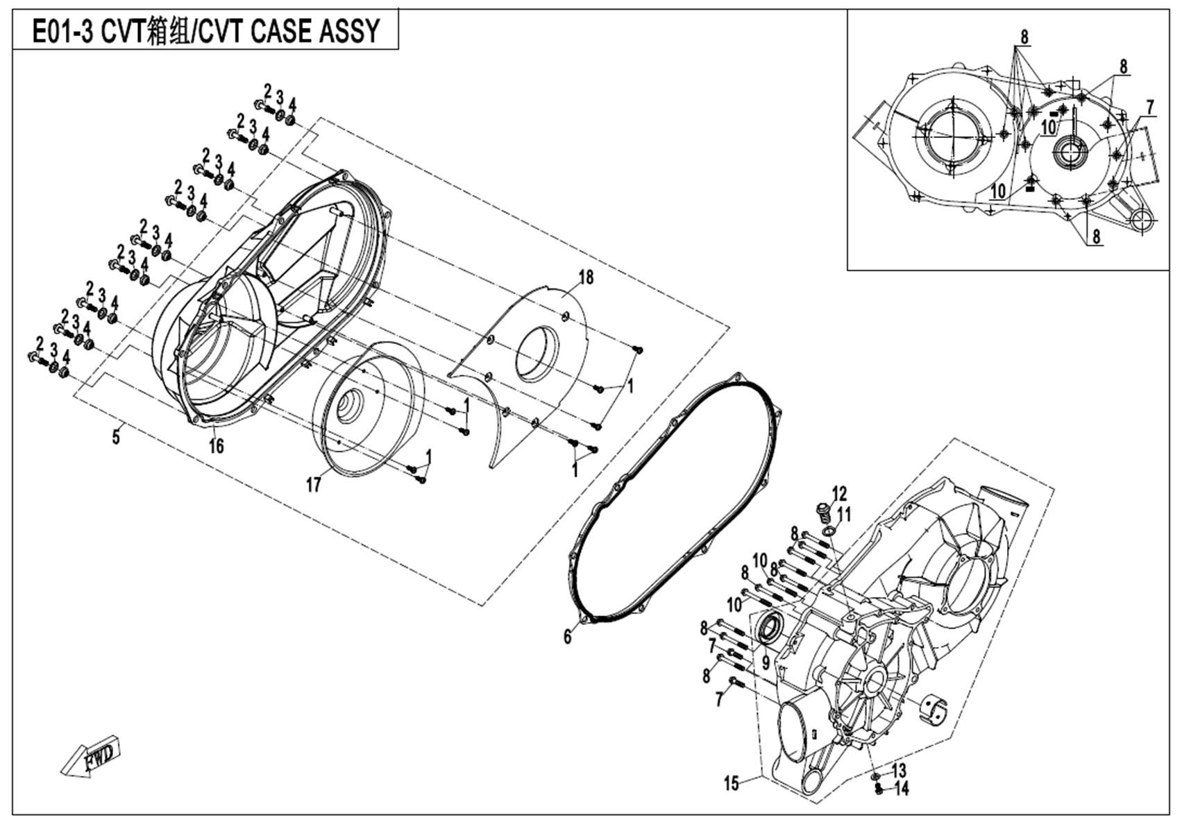 Picture of E01-3 - CVT CASE ASSY