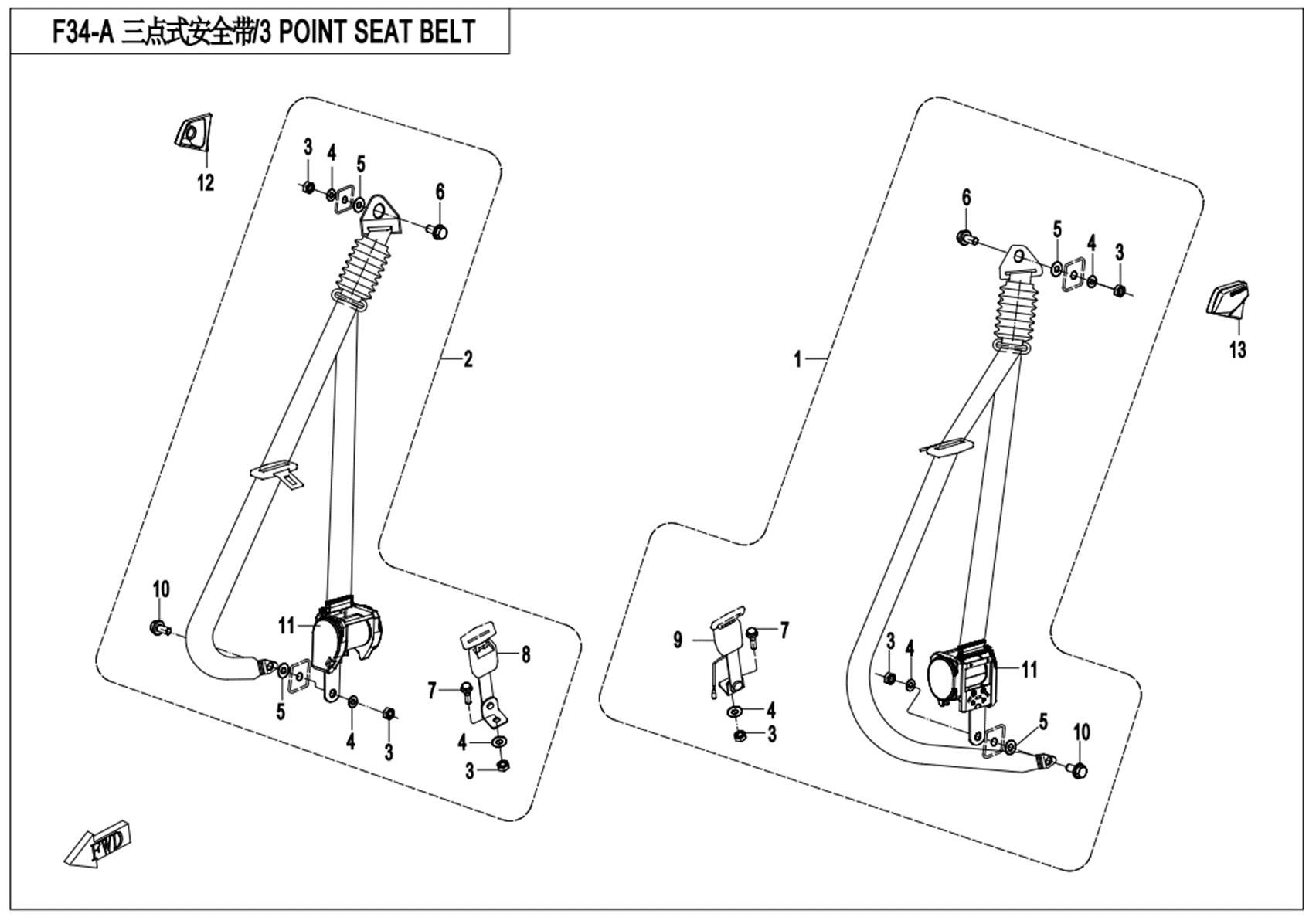 Picture of F34-A - 3-POINT SEAT BELT