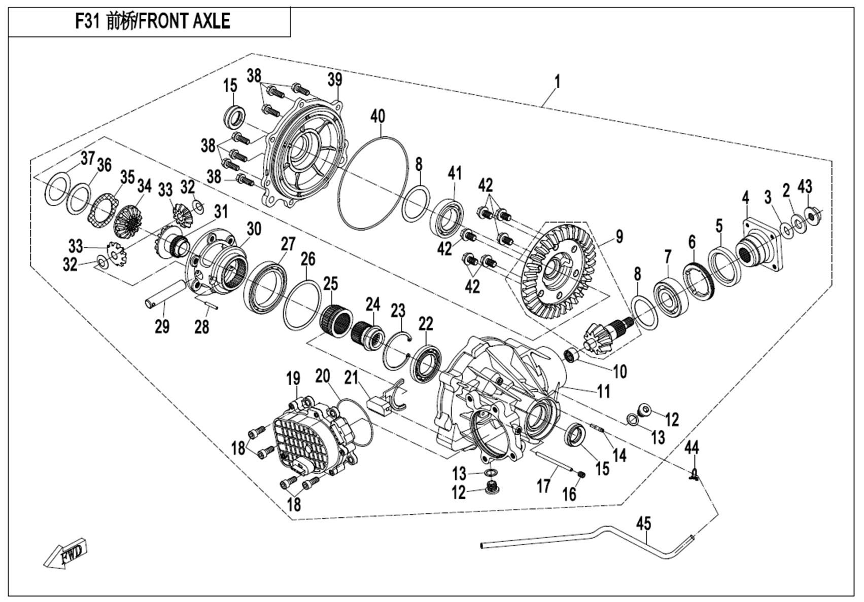 Picture of F31 - FRONT AXLE