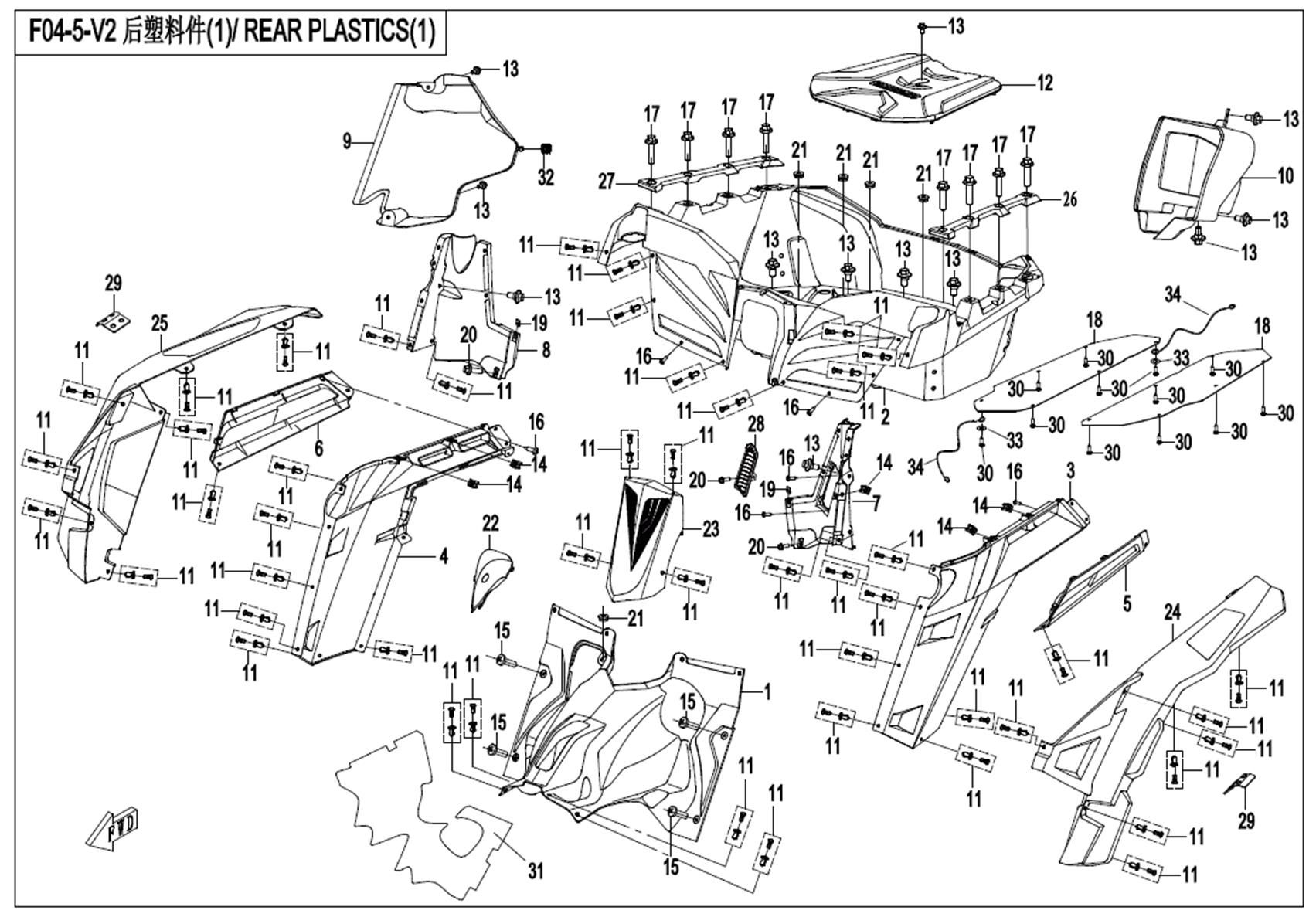 Picture of F04-5-V2 - REAR PLASTIC 1