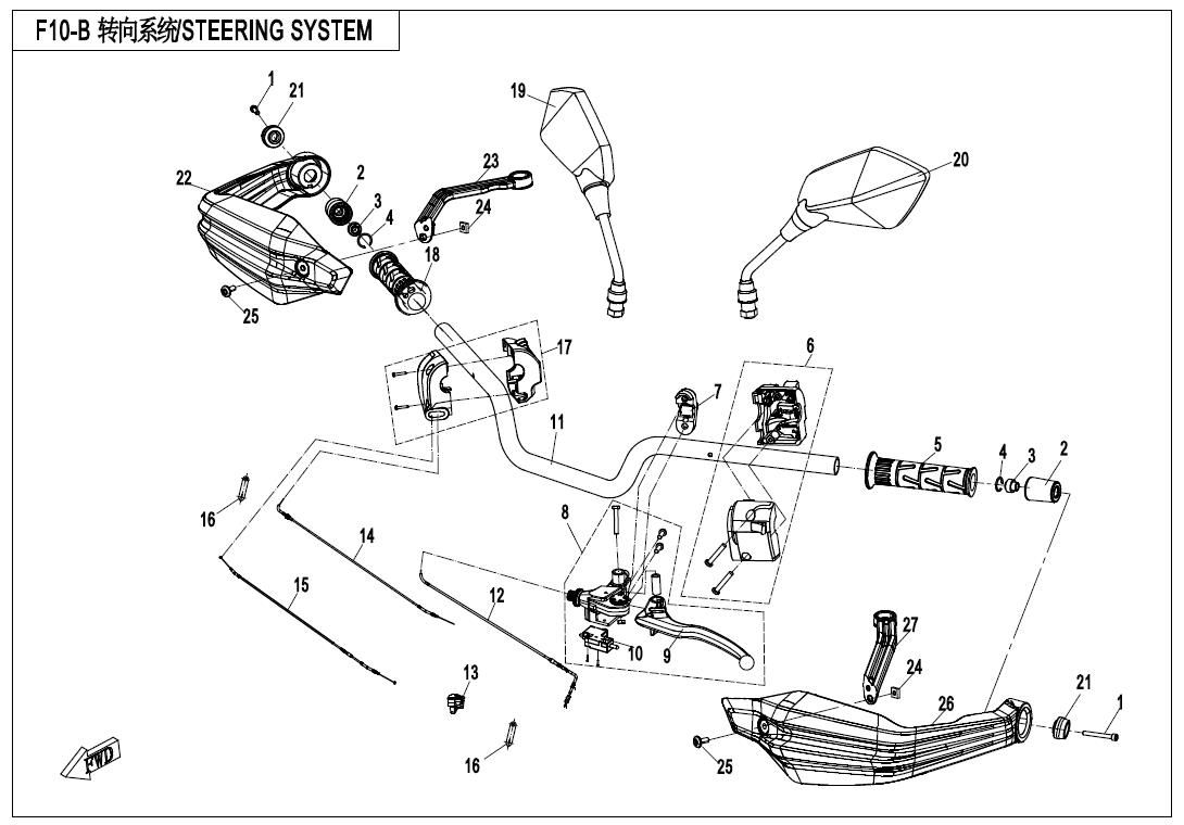 Picture of F10-B - STEERING SYSTEM (HAND GUARDS)