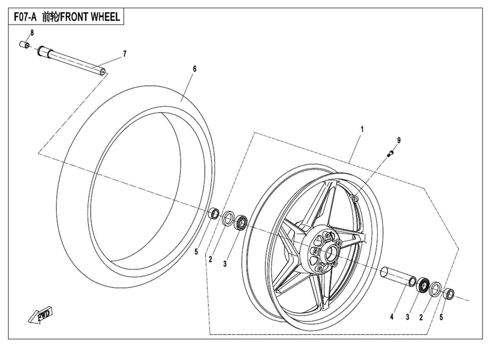Picture of F07-A - FRONT WHEEL(HIGH CONFIGURATION)