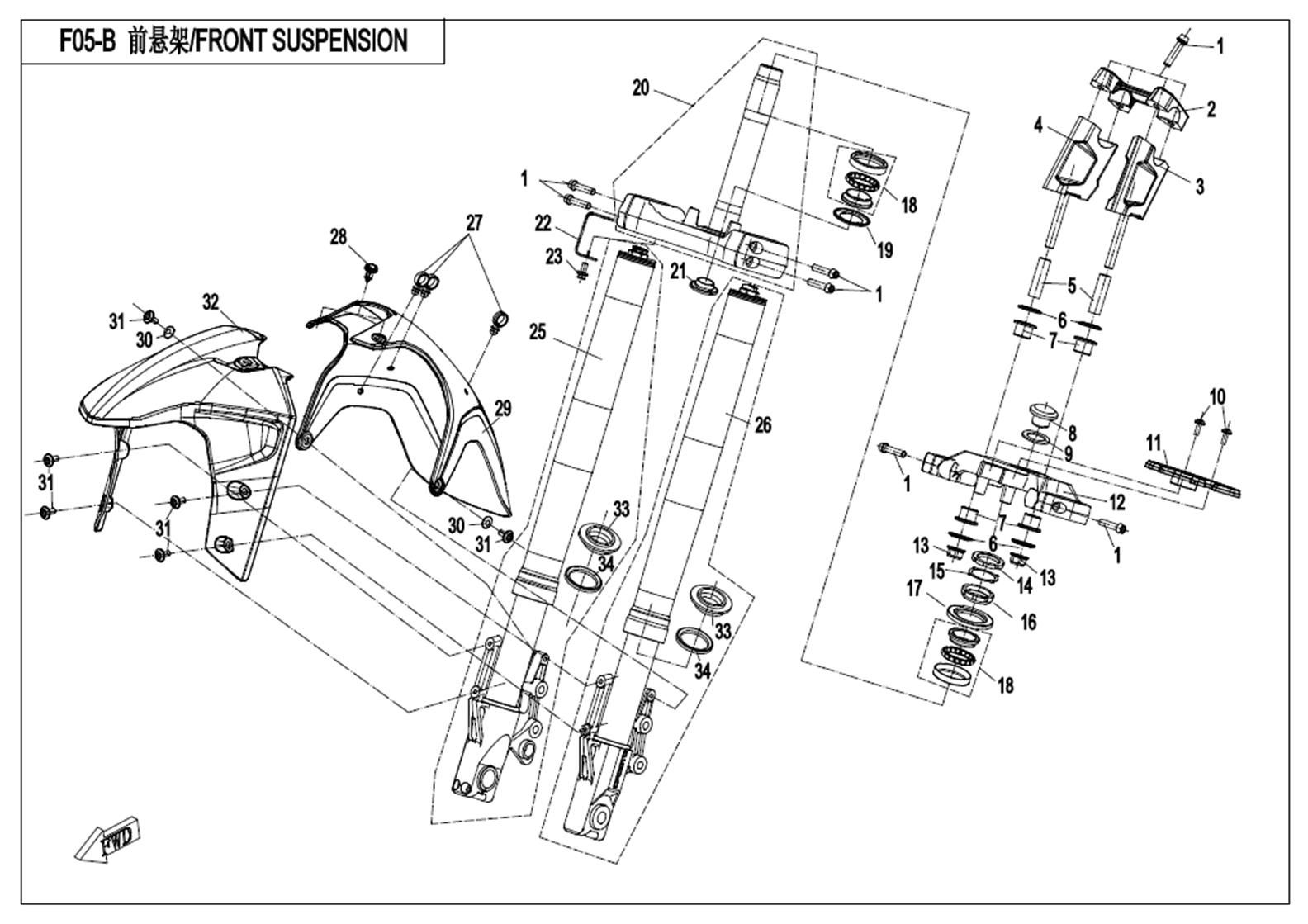 Picture of F05-B - FRONT SUSPENSION(LOW CONFIGURATION)