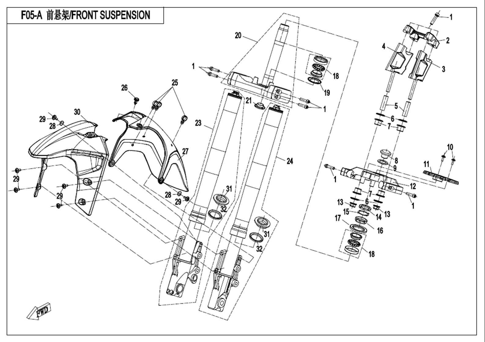 Picture of F05-A - FRONT SUSPENSION(HIGH CONFIGURATION)