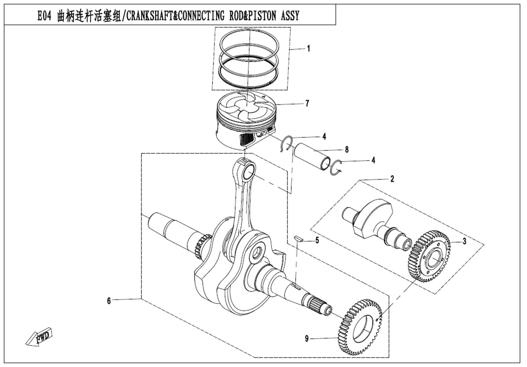 Picture of E04 - CRANKSHAFT?CONNECTING ROD?PISTON ASSY