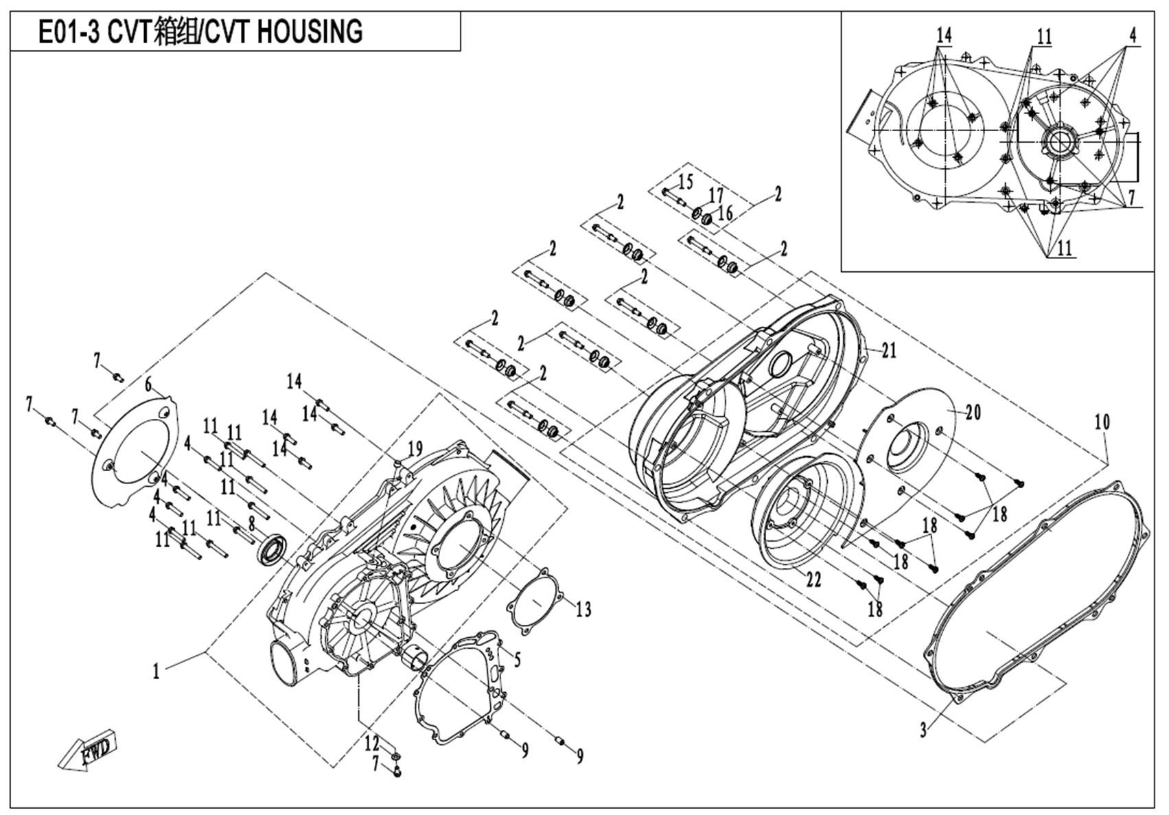 Picture of E01-3 - CVT CASE ASSY