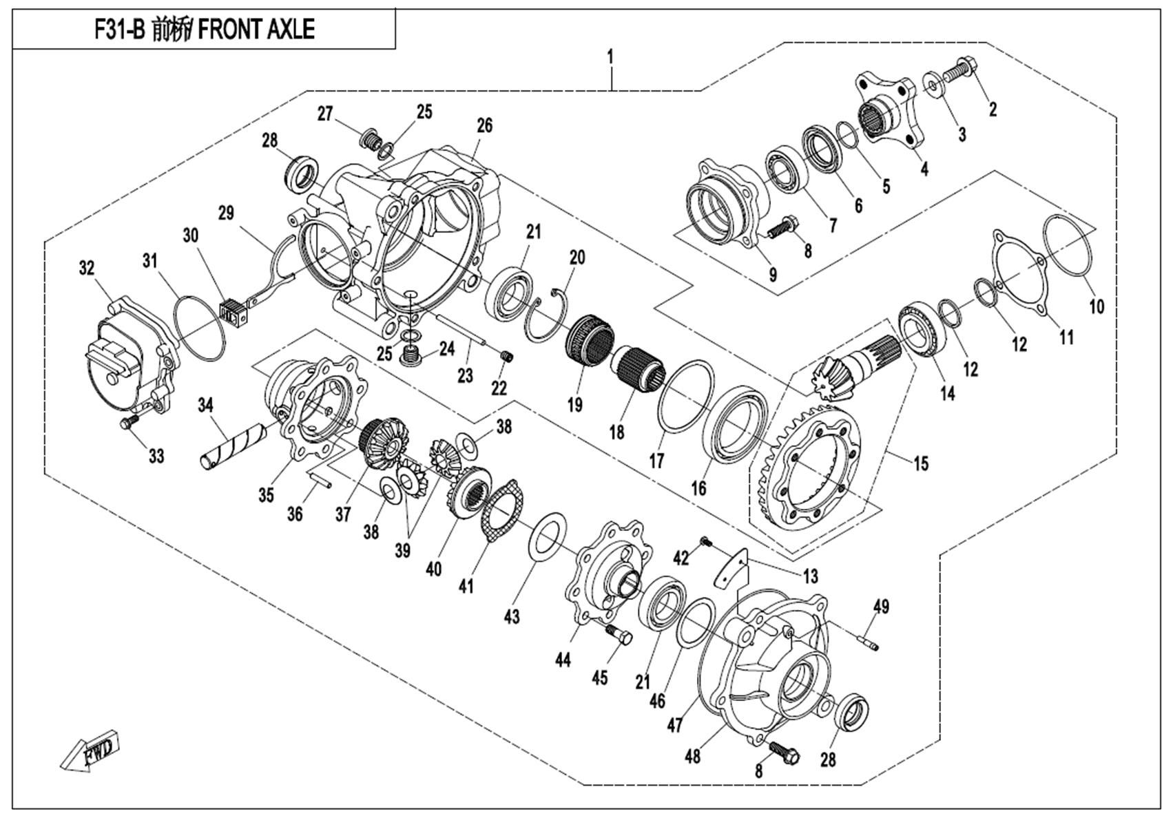 Picture of F31-B-V1 - FRONT AXLE
